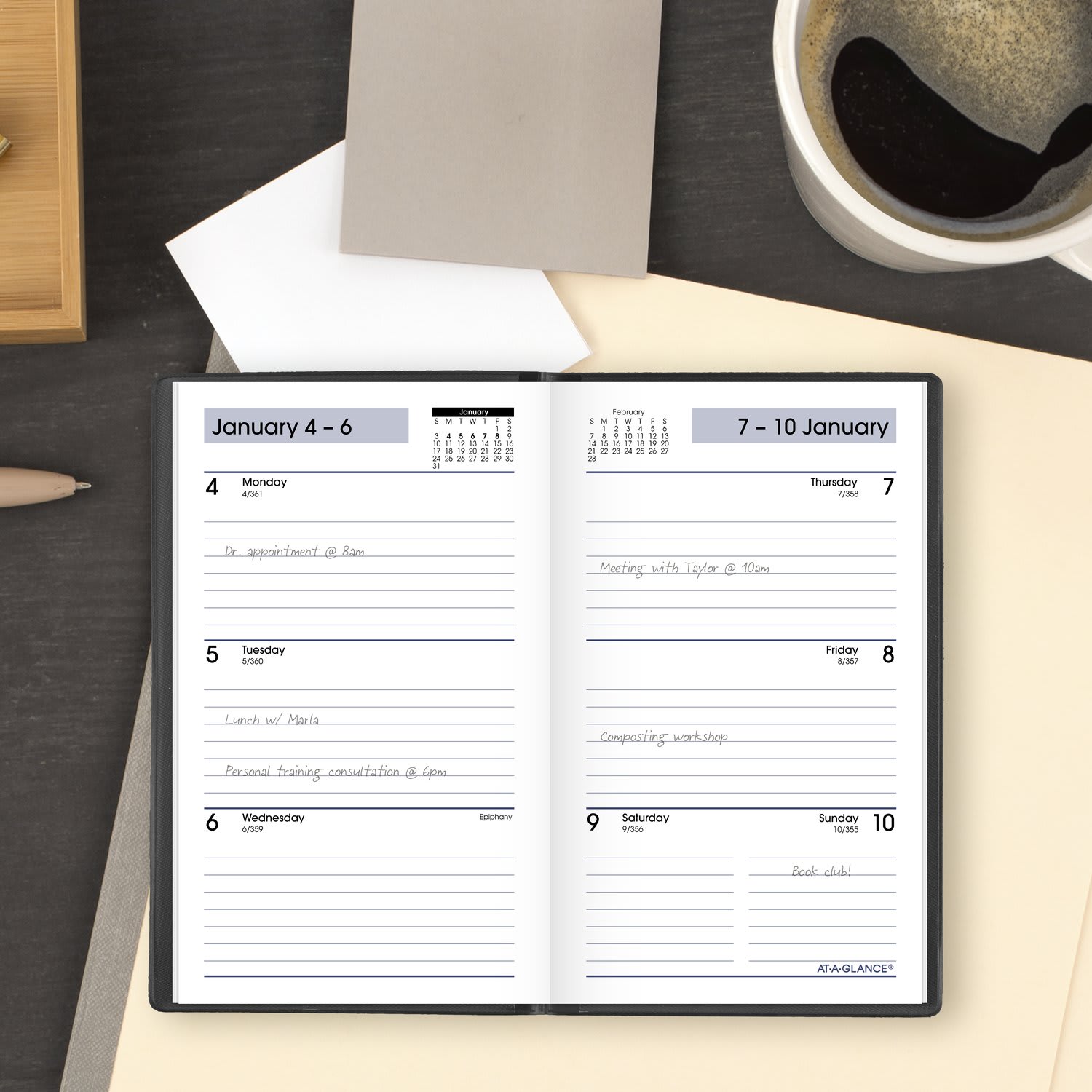 AT-A-GLANCE DayMinder 2027 Weekly Planner, Black, Pocket, 3 1/2in x 6in - Image 3