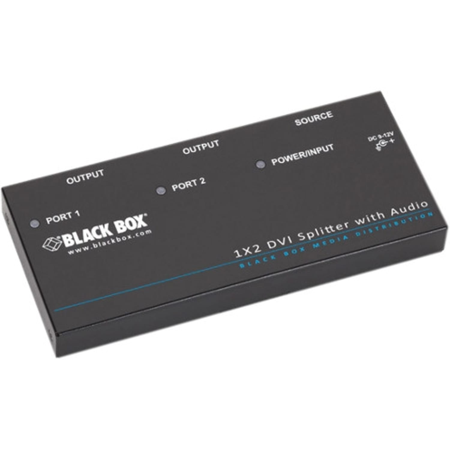 Black Box DVI-D Splitter with Audio and HDCP, 1 x 2 - Audio Line In - Audio Line Out - DVI In - DVI Out - Image 5