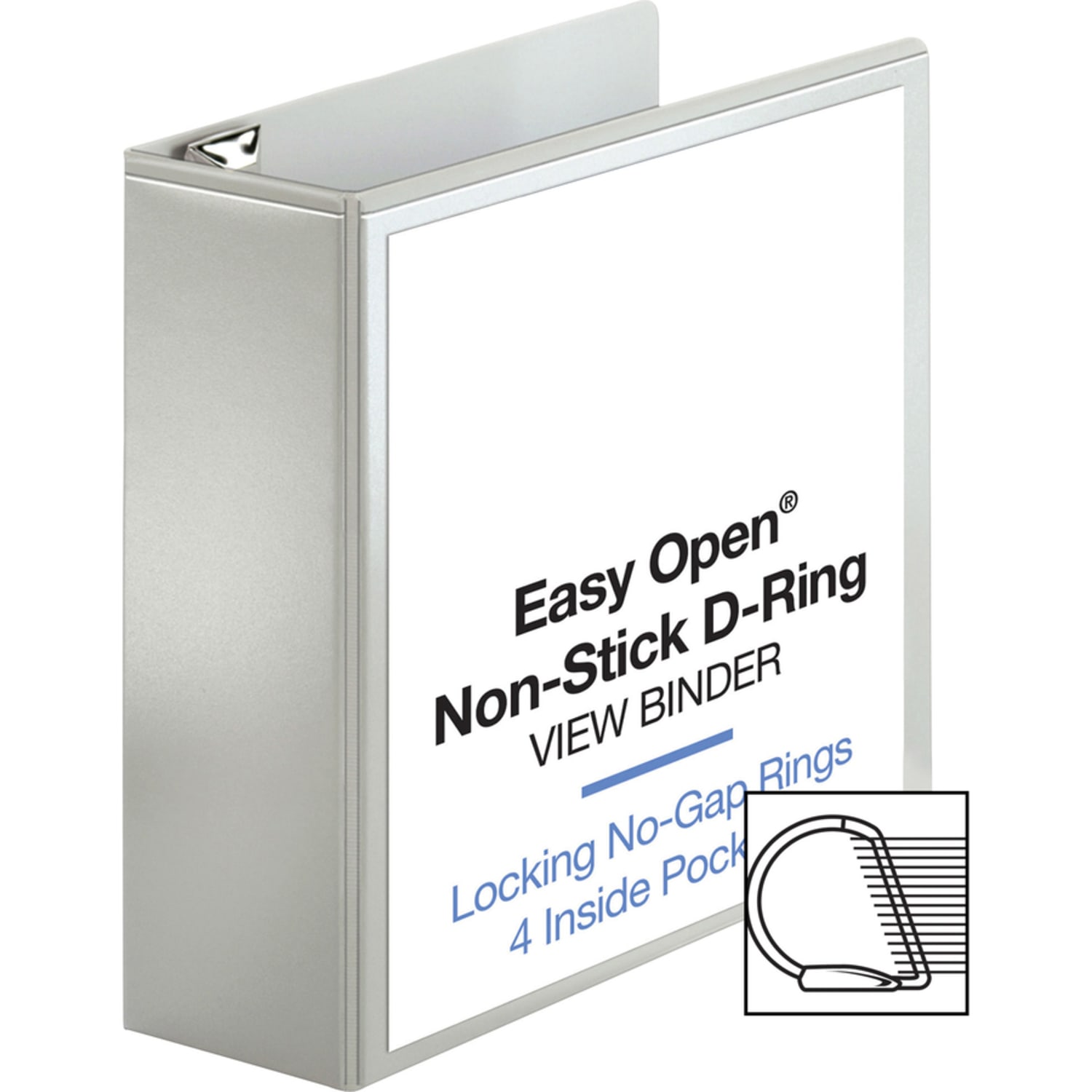 Sparco Locking View 3-Ring Binder, 4in D-Rings, 44% Recycled, White - Image 6