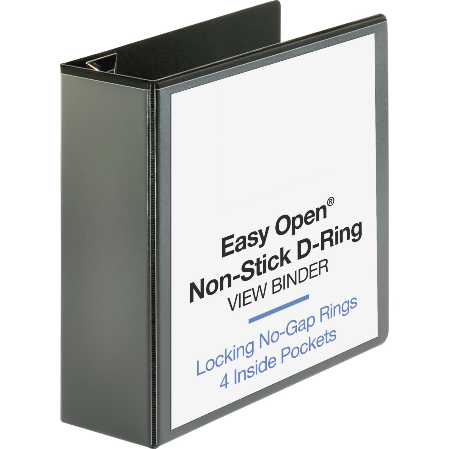 Sparco Locking View 3-Ring Binder, 4in D-Rings, 44% Recycled, Black - Image 3