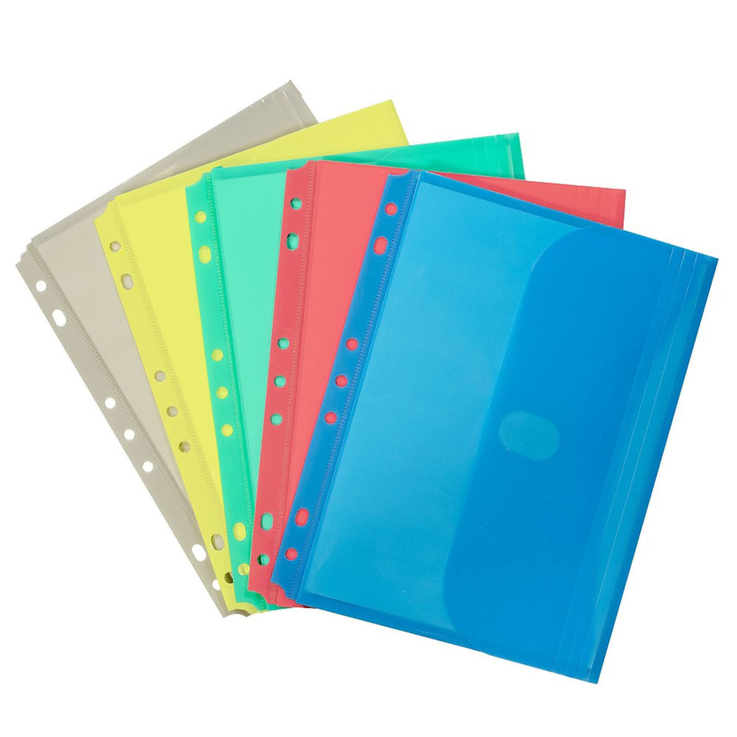 C-Line Mini-Size Binder Pockets, 5 1/2in x 8 1/2in, 1/2in Capacity, Assorted Colors, Pack Of 18 - Image 3