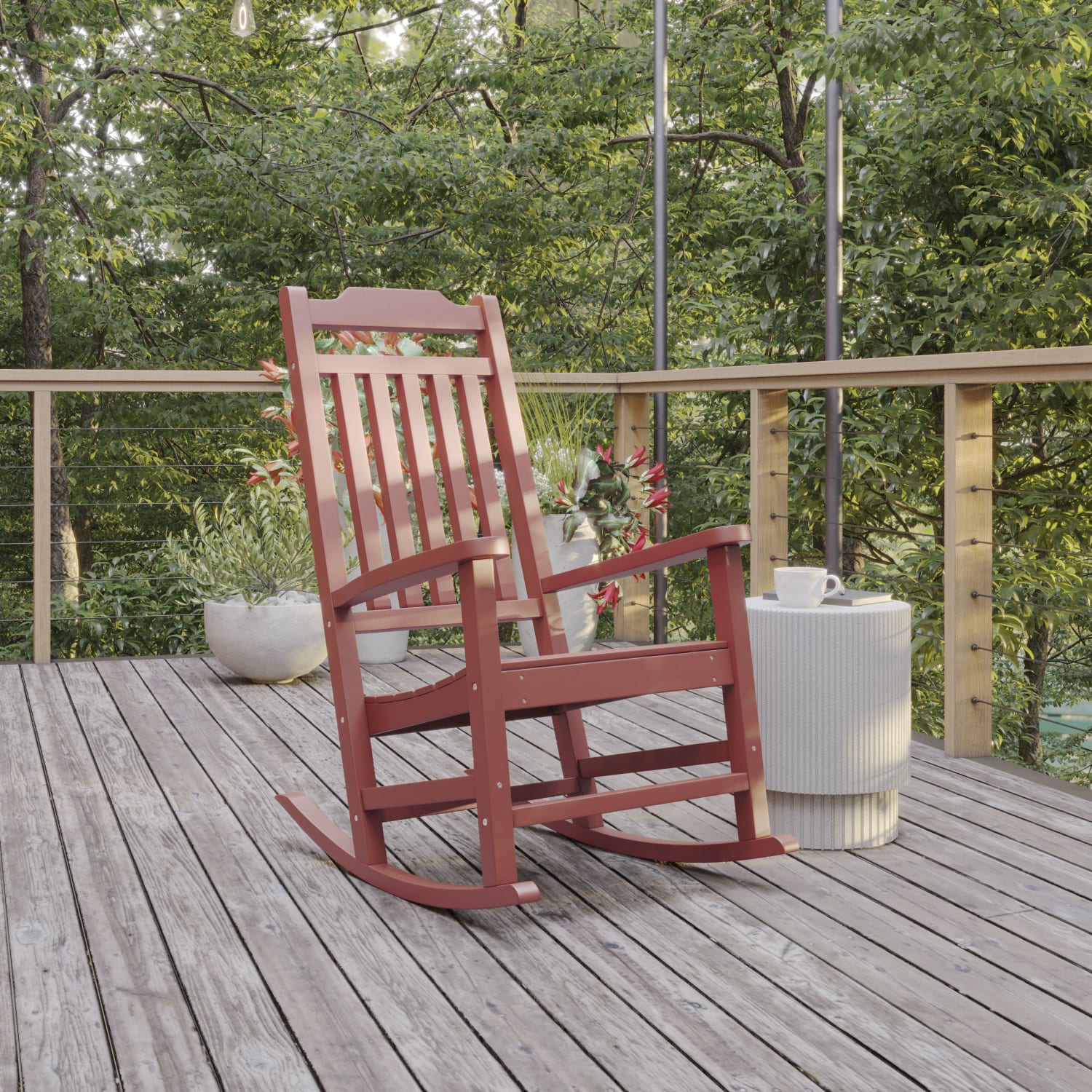 Flash Furniture Winston All-Weather Rocking Chair, Red