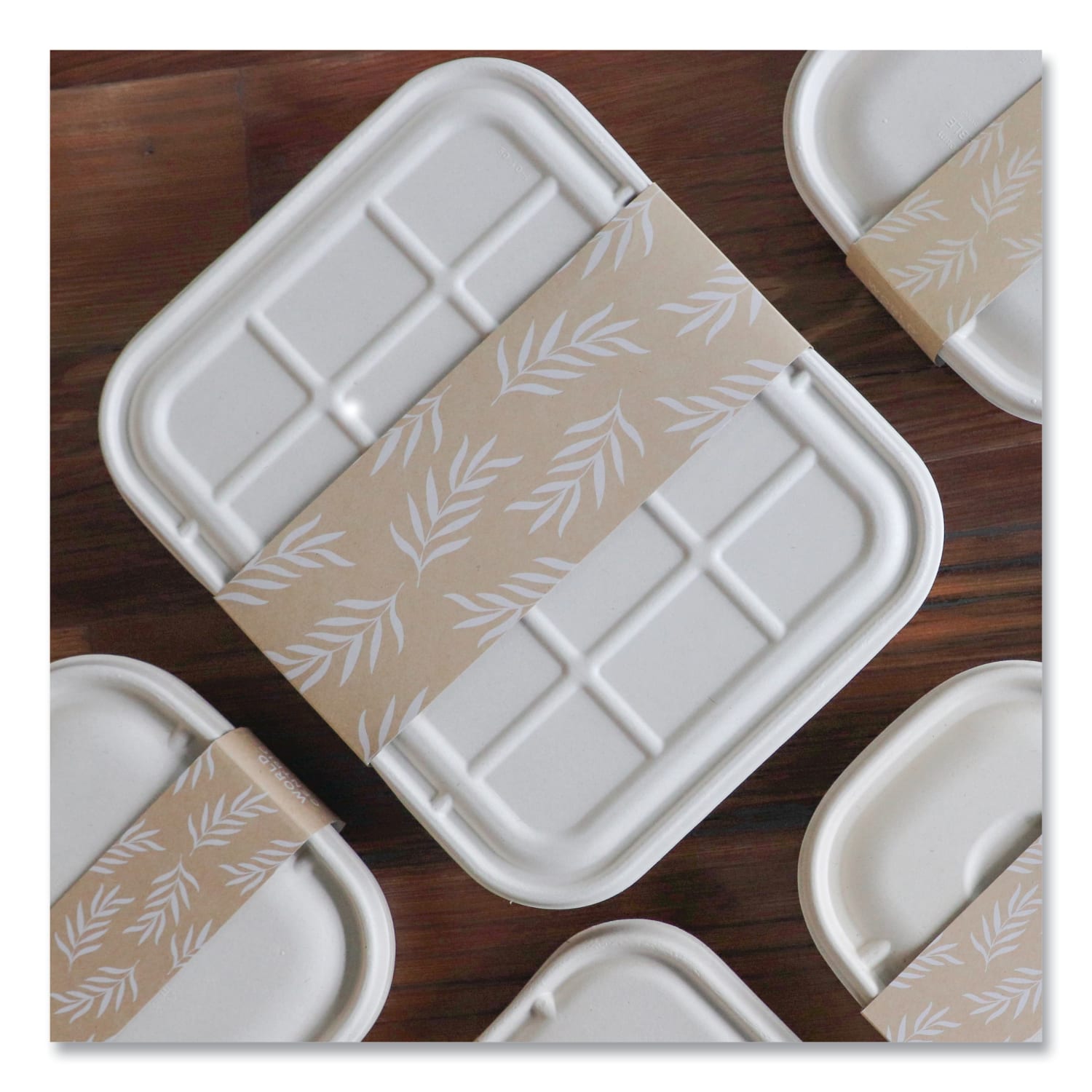 World Centric Fiber Container Sleeves, 3-1/4inH x 7-1/2inW x 10inD, World Centric Leaf, Pack Of 800 Sleeves - Image 3