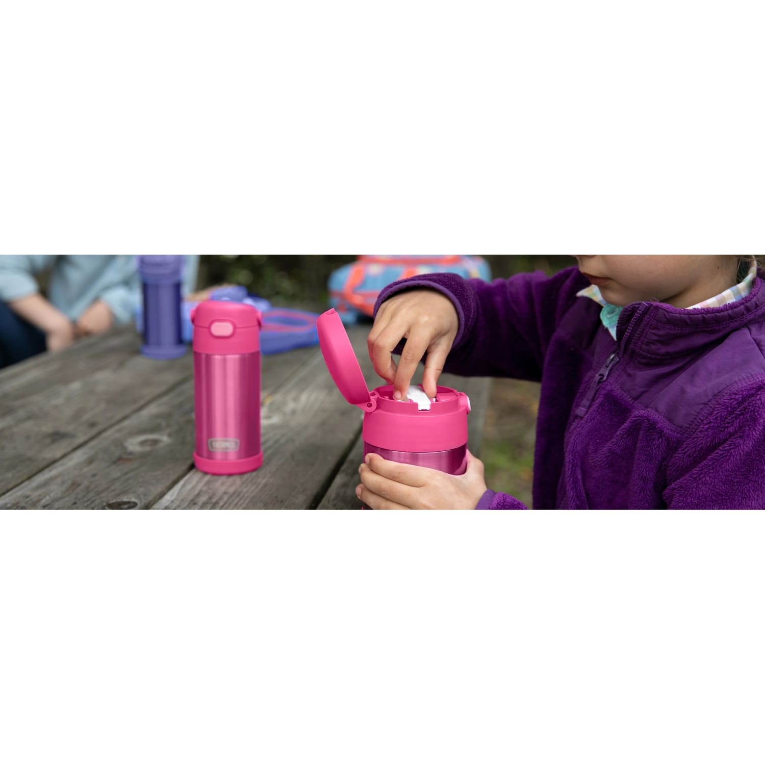 Thermos FUNtainer Stainless Steel Food Jar 10Oz - Food Storage - Dishwasher Safe - 3.7in Diameter - Purple - Stainless Steel Body - Image 5
