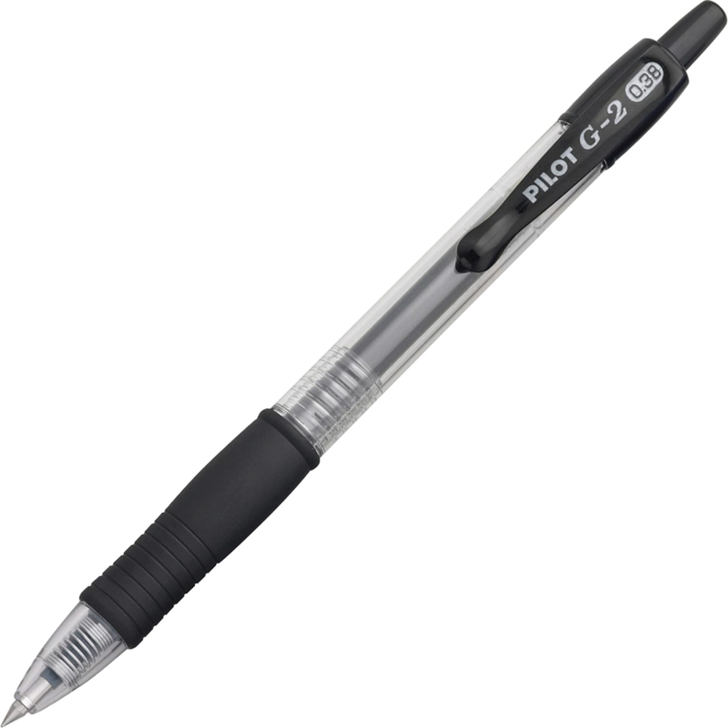 Pilot G2 Retractable Gel Pens, Ultra Fine Point, 0.38 mm, Clear Barrels, Black Ink, Pack Of 12 - Image 5