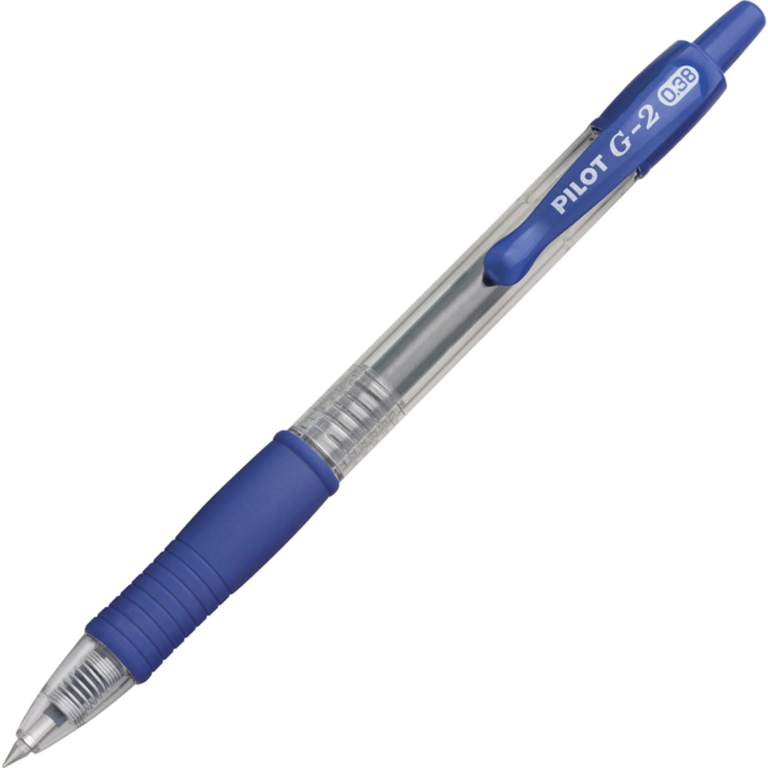 Pilot G2 Retractable Gel Pens, Ultra Fine Point, 0.38 mm, Clear Barrels, Blue Ink, Pack Of 12 - Image 5