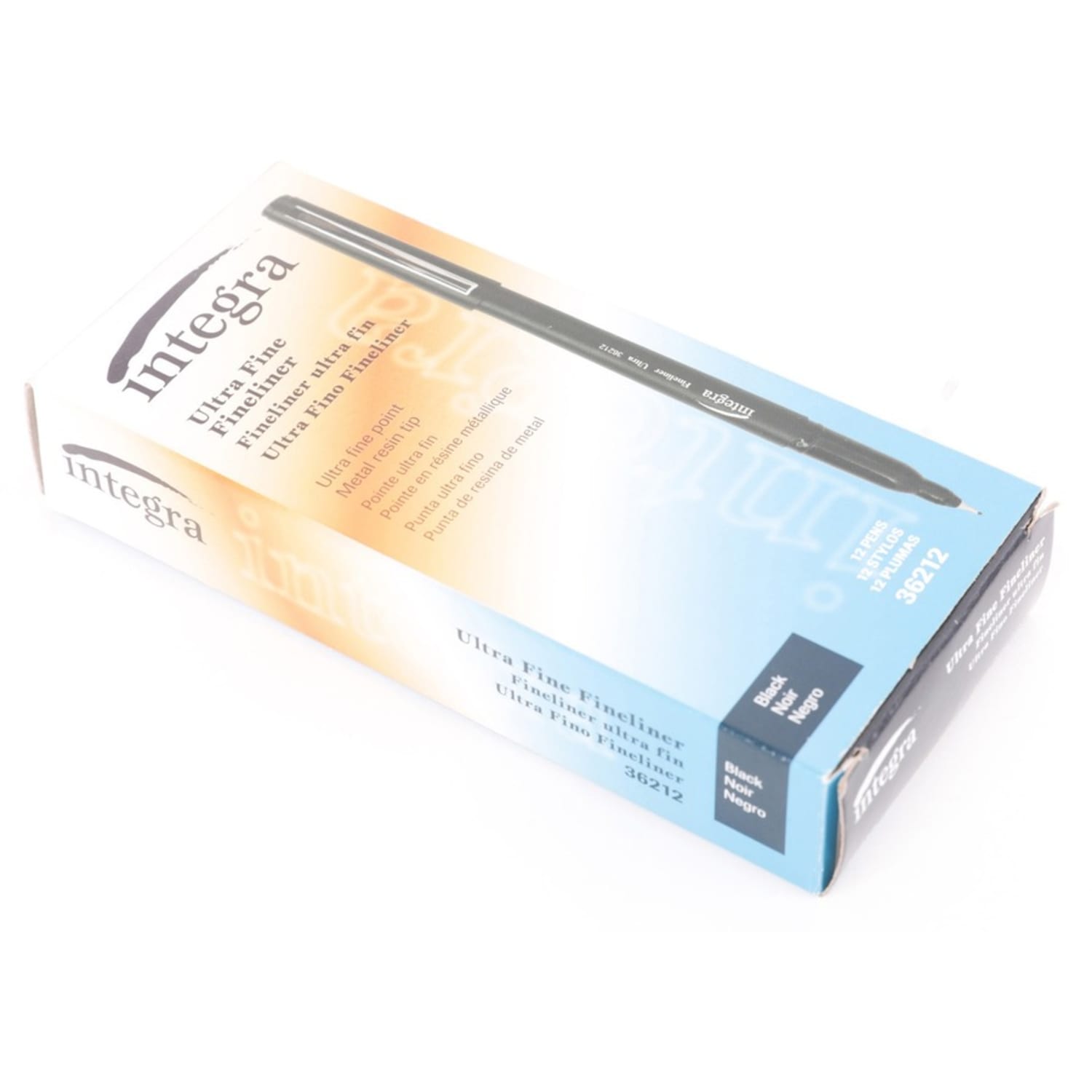 Integra Fineliner Ultra Fine Permanent Markers - Ultra Fine Marker Point - Black - 12 / Pack - Image 4