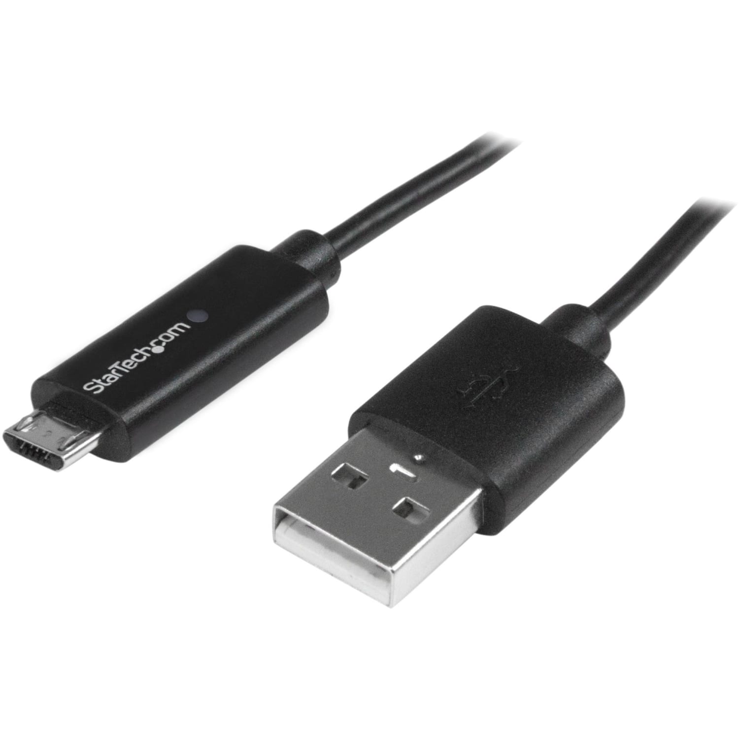 StarTech.com 1m 3ft Micro-USB Cable with LED Charging Light - M/M - USB to Micro USB Cable - First End: 1x Type A Male USB - USBAUBL1M