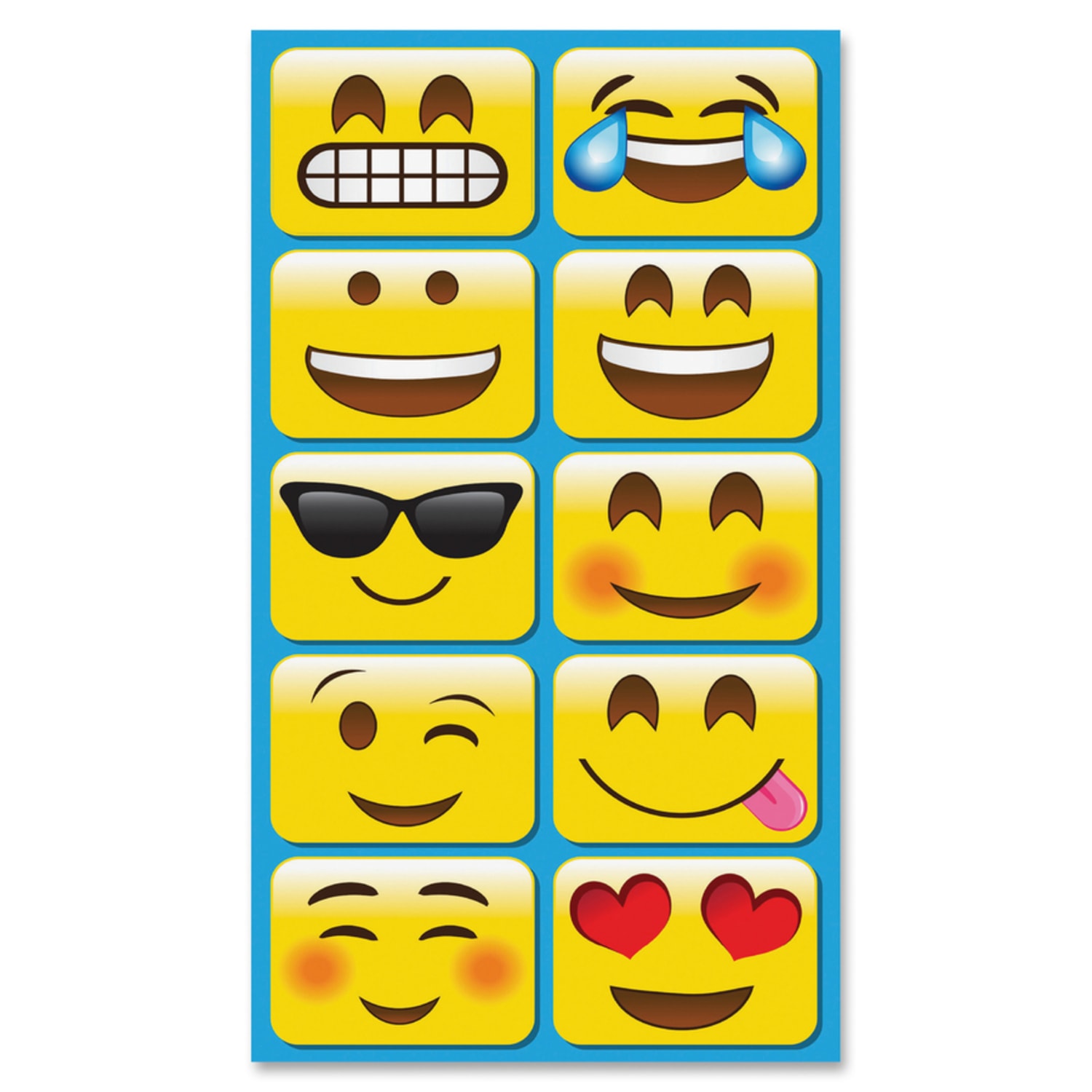 Ashley Emojis Mini Whiteboard Erasers, 2in x 1.25in, Multicolor, Pack Of 10 - Image 3