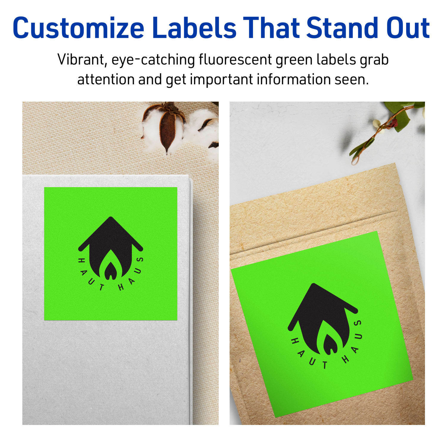 Avery Printable Labels With Sure Feed Technology, 94100-NGP40, Square, 4in x 4in, Matte Neon Green, Pack of 160 - Image 4