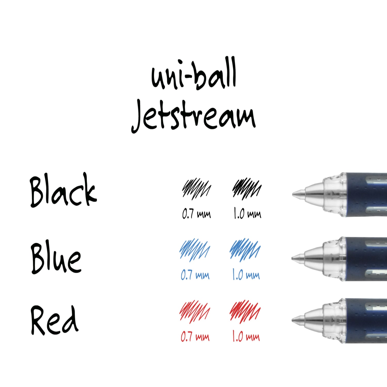 uni-ball Jetstream Ballpoint Pens, Bold Point, 1.0 mm, Black Barrel, Blue Ink, Box Of 12 - Image 5