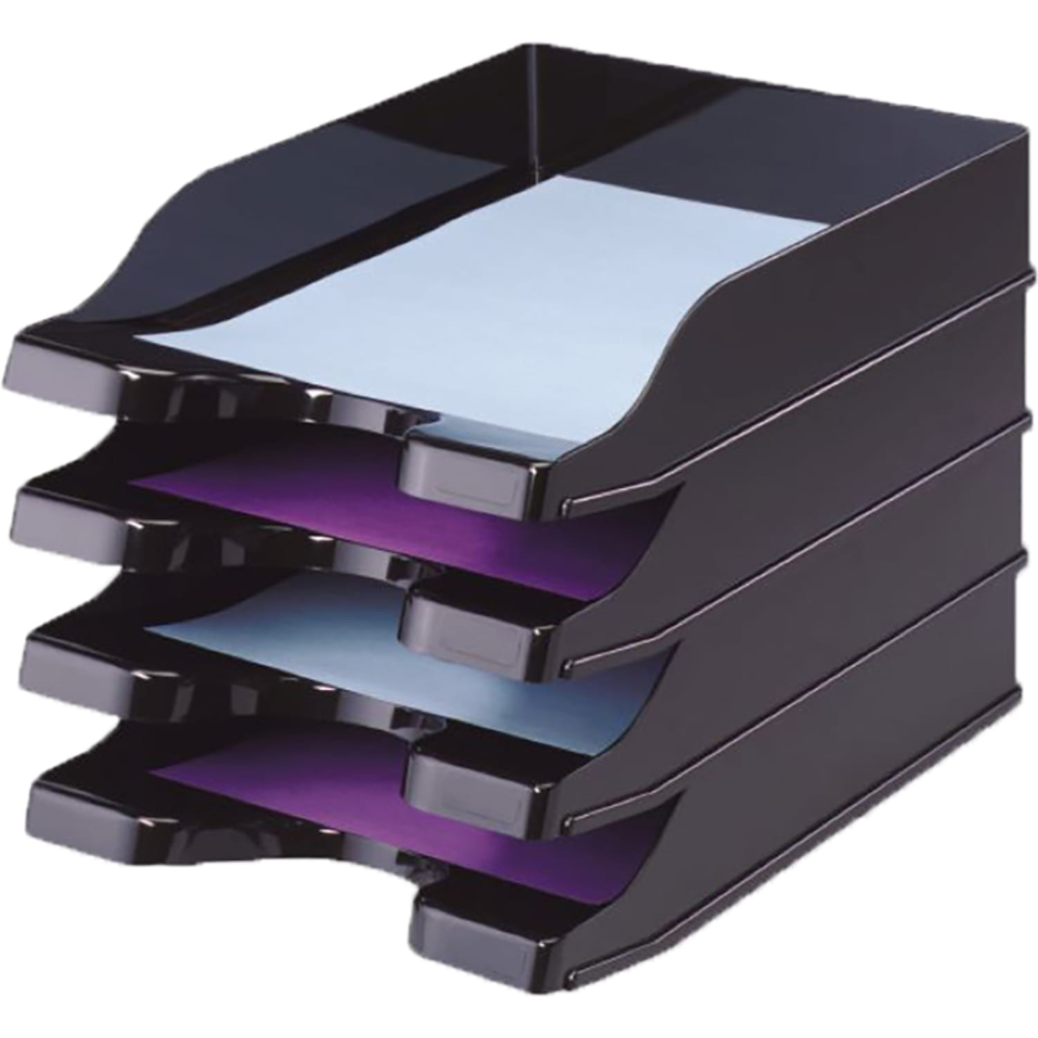Deflecto Antimicrobial DocuTray Paper Tray, 2-5/8inH x 10-3/16inW x 13-13/16inD, Black - Image 4