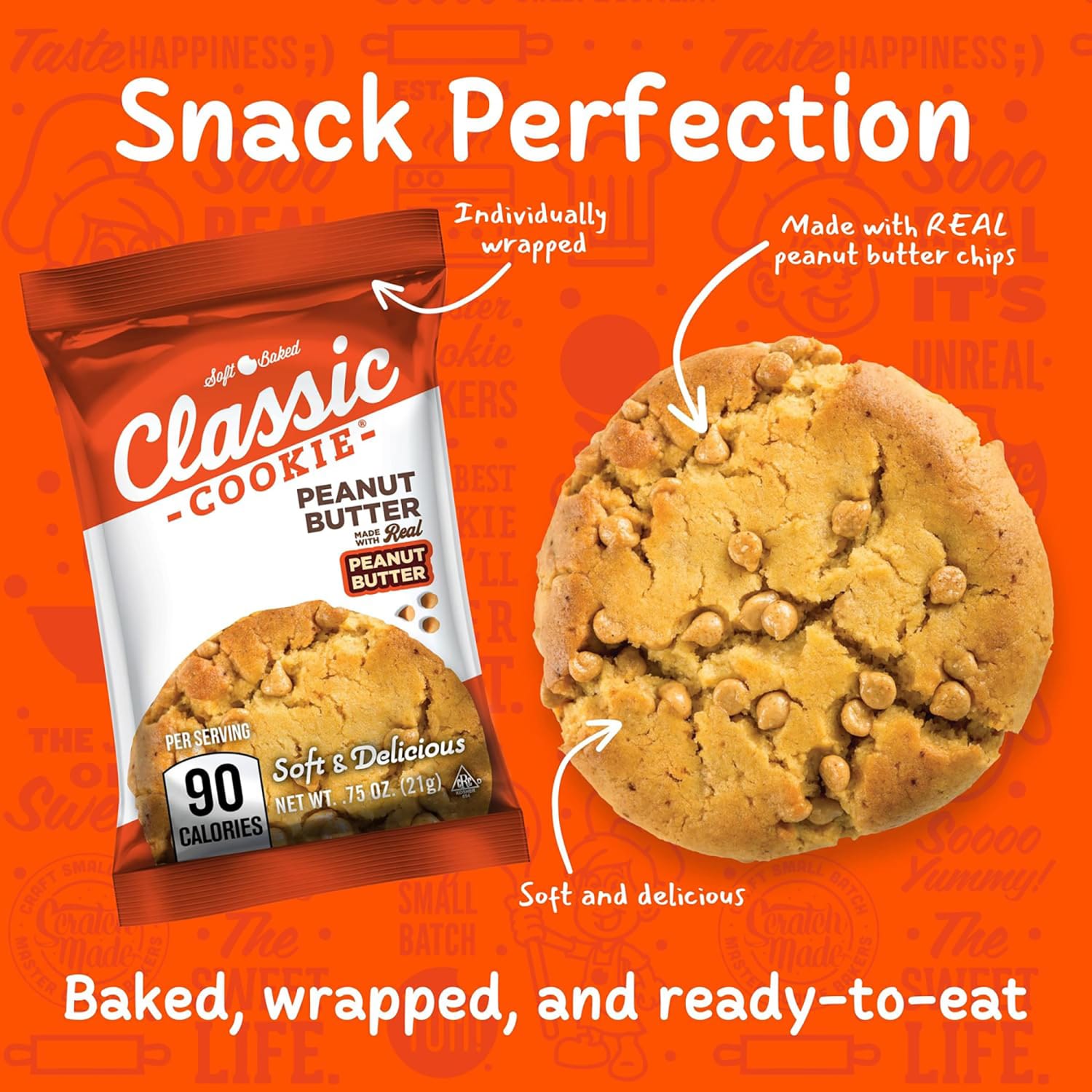 Classic Cookie Peanut Butter Cookies Bulk, 0.75 Oz, Total Qty 200 - Image 6