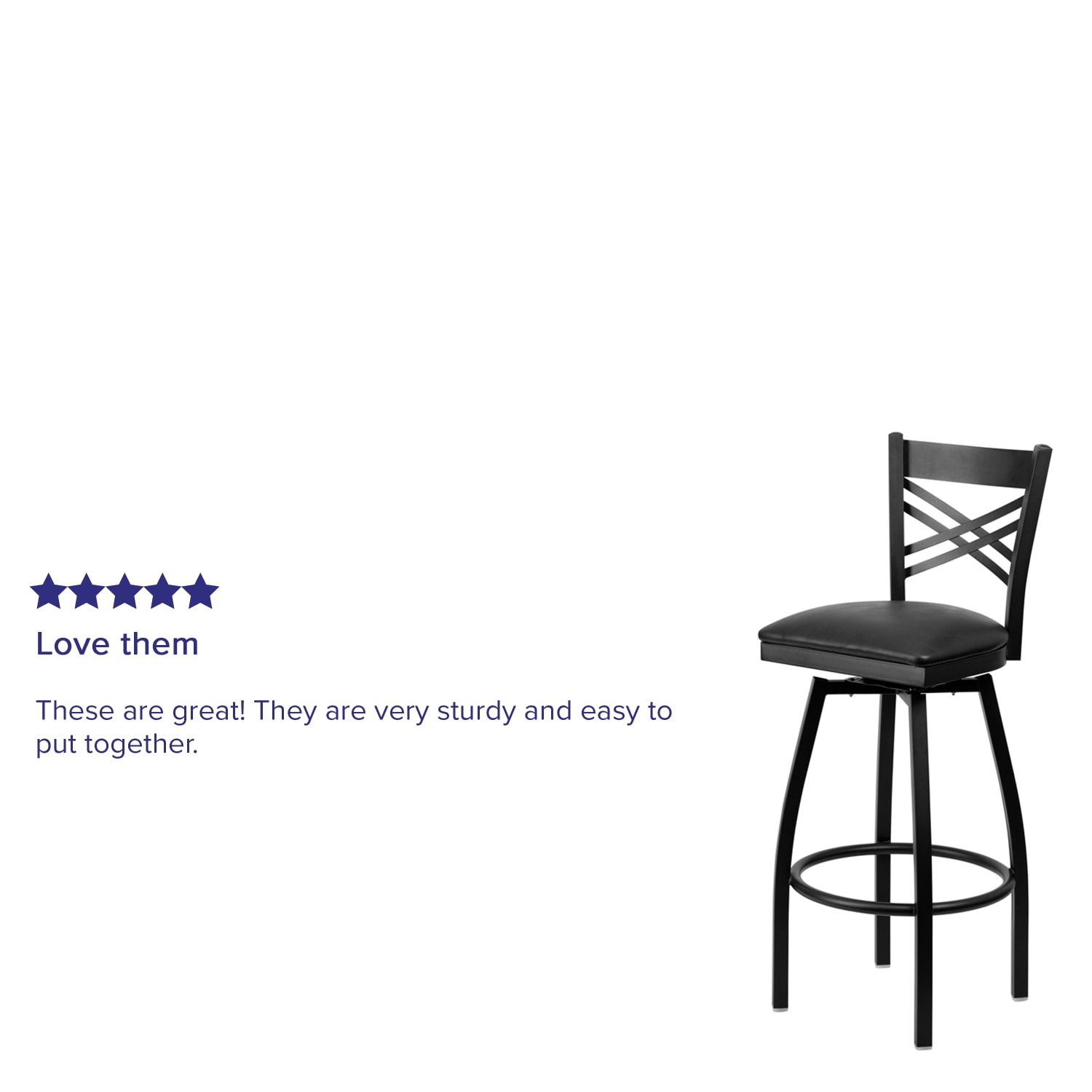 Flash Furniture X Back Swivel Metal Bar Stool Black PopularChairscom