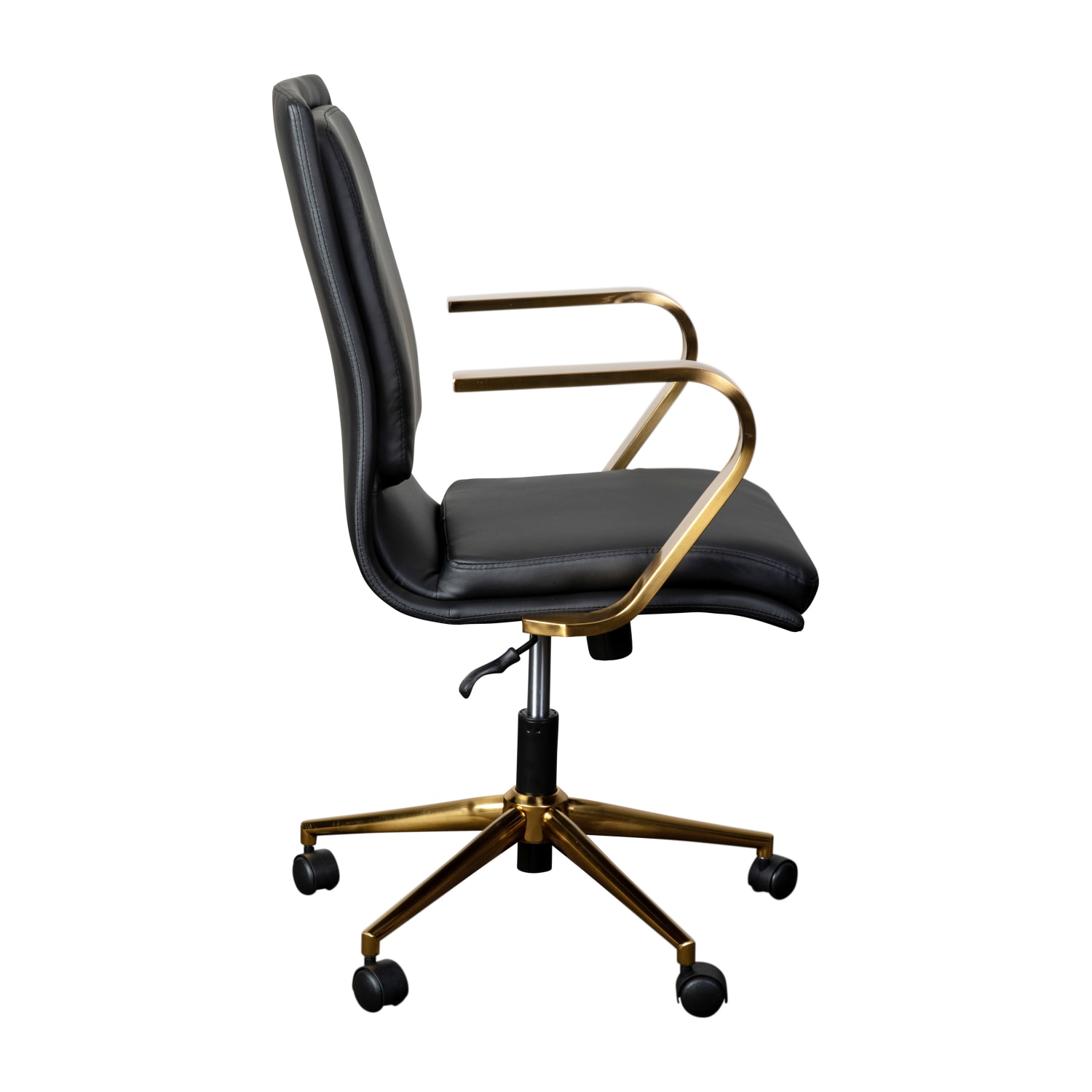 Flash Furniture James Faux Leather MidBack Designer Executive Upholstered Office Chair BlackGold PopularChairscom Flash Furniture James Faux Leather Mid Back Designer Executive Upholstered Office Chair BlackGold PopularChairscom