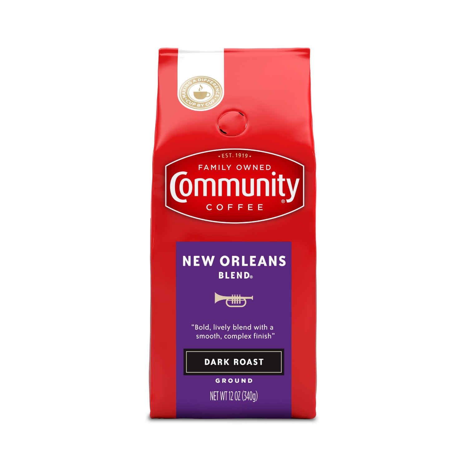 Community Coffee Arabica Ground Coffee, New Orleans Blend, 12 Oz Per Bag, Carton Of 6 Bags - Image 3
