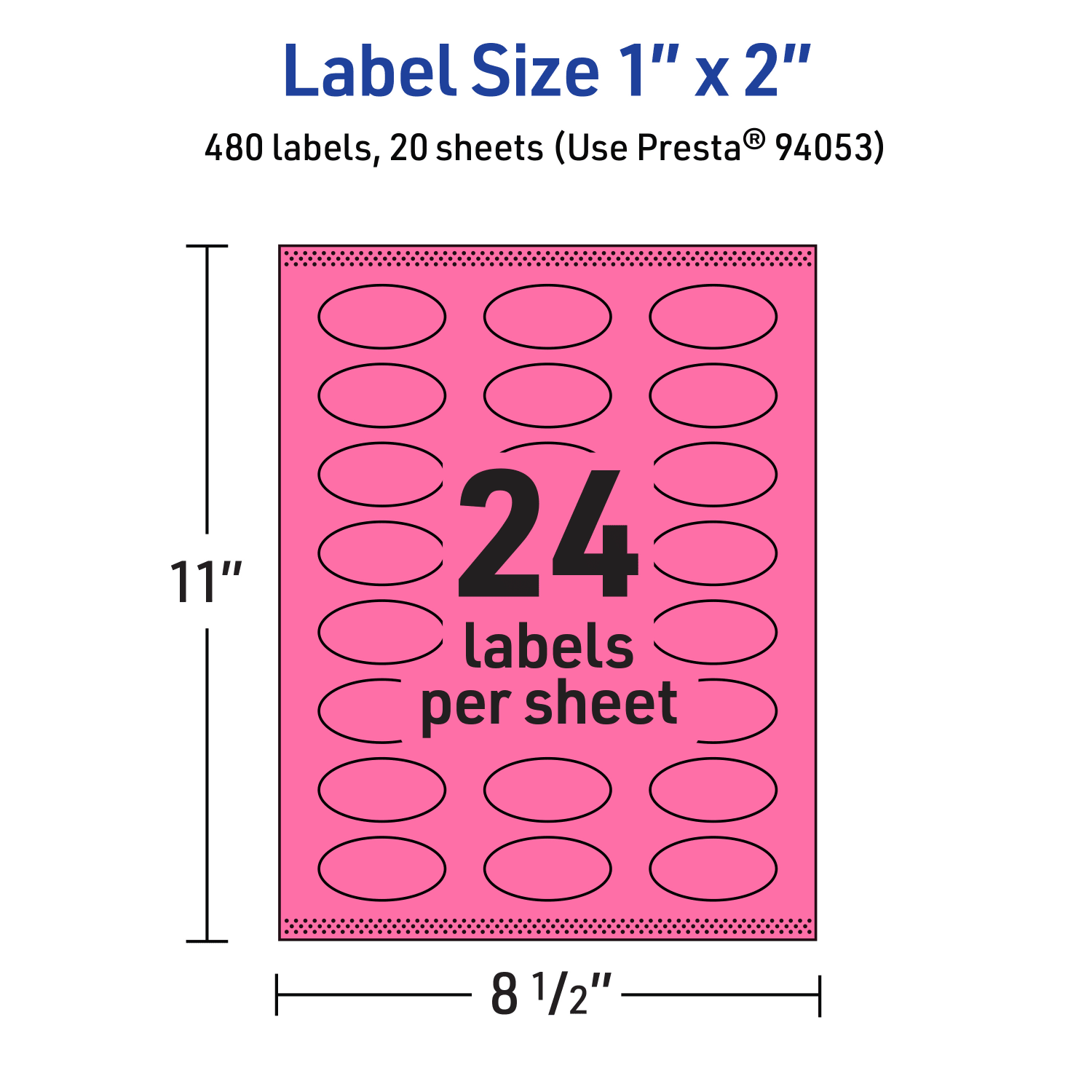 Avery Print-To-The-Edge Labels With Sure Feed Technology And Easy Peel Label Feature, 94053-BPP20, Oval, 1in x 2in, Matte Bright Pink, Pack of 480 - Image 6