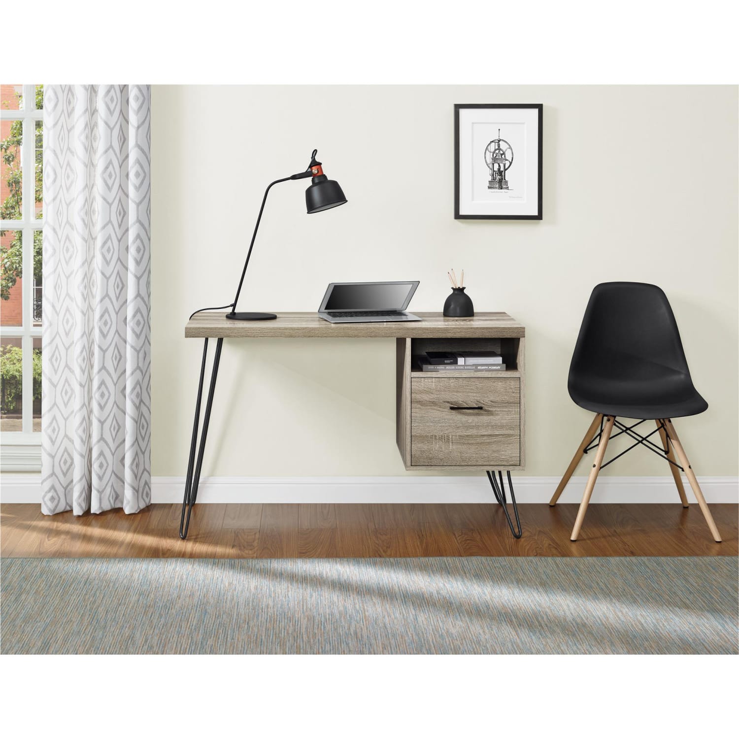 Ameriwood Home Landon 45inW Writing Desk, Distressed Gray Oak - Image 5
