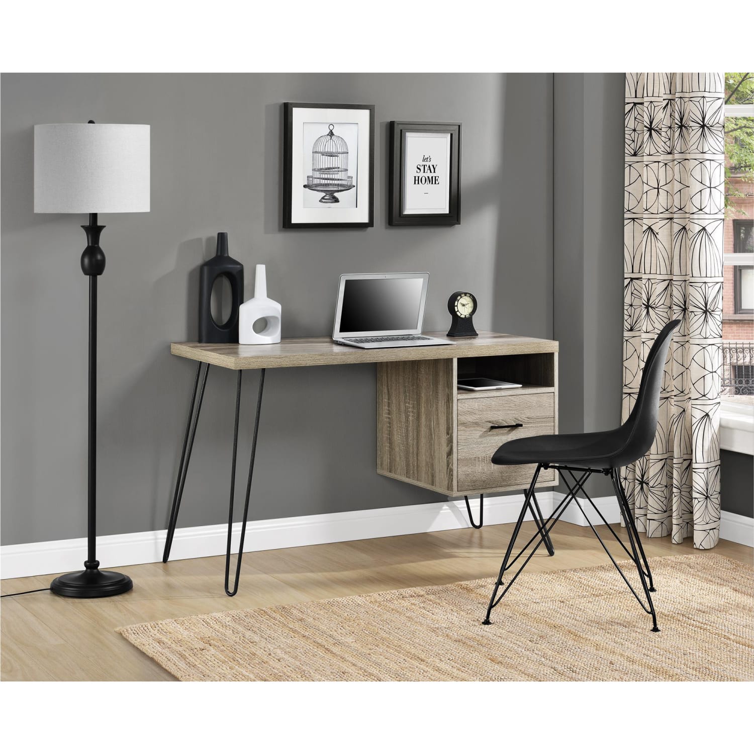 Ameriwood Home Landon 45inW Writing Desk, Distressed Gray Oak - Image 6
