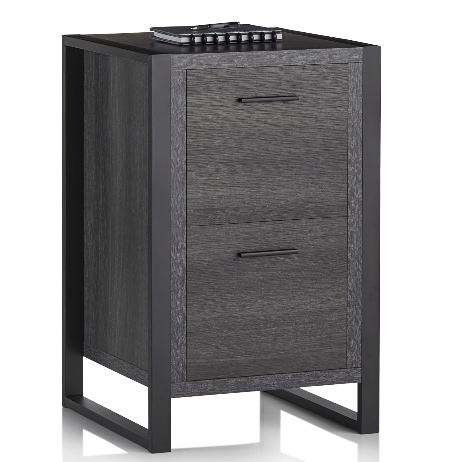 Realspace DeJori 20inD Vertical 2-Drawer File Cabinet, Charcoal - Image 6