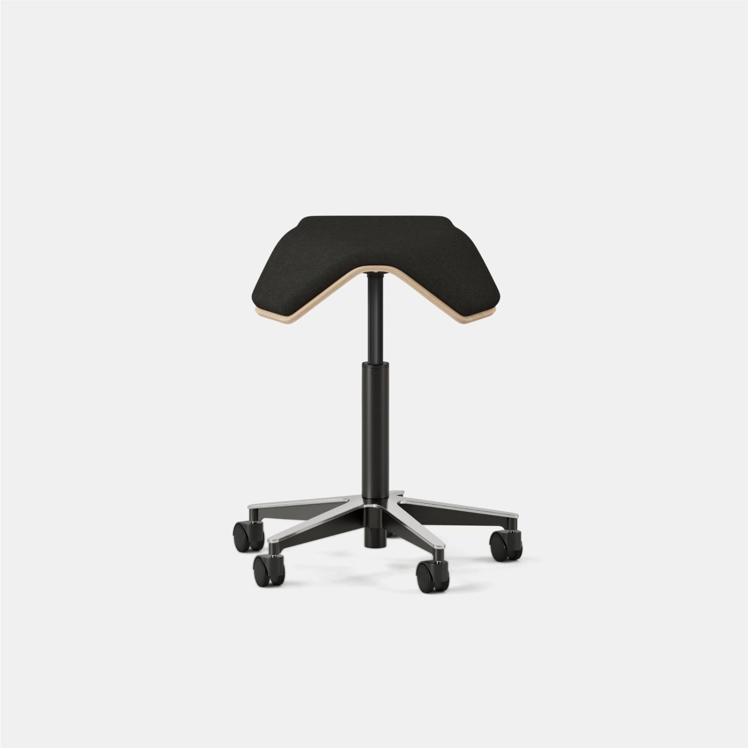 Branch Furniture Fabric Saddle Chair Task Stool, Black - Image 3
