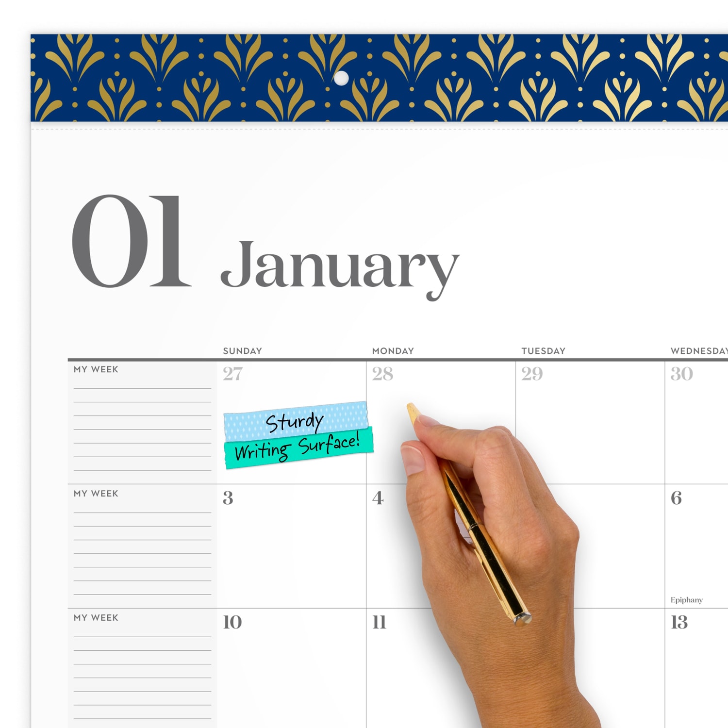 Mead Cambridge WorkStyle 2027 Monthly Desk Pad Calendar, Classic Navy, Standard, 21 3/4in x 17in - Image 6