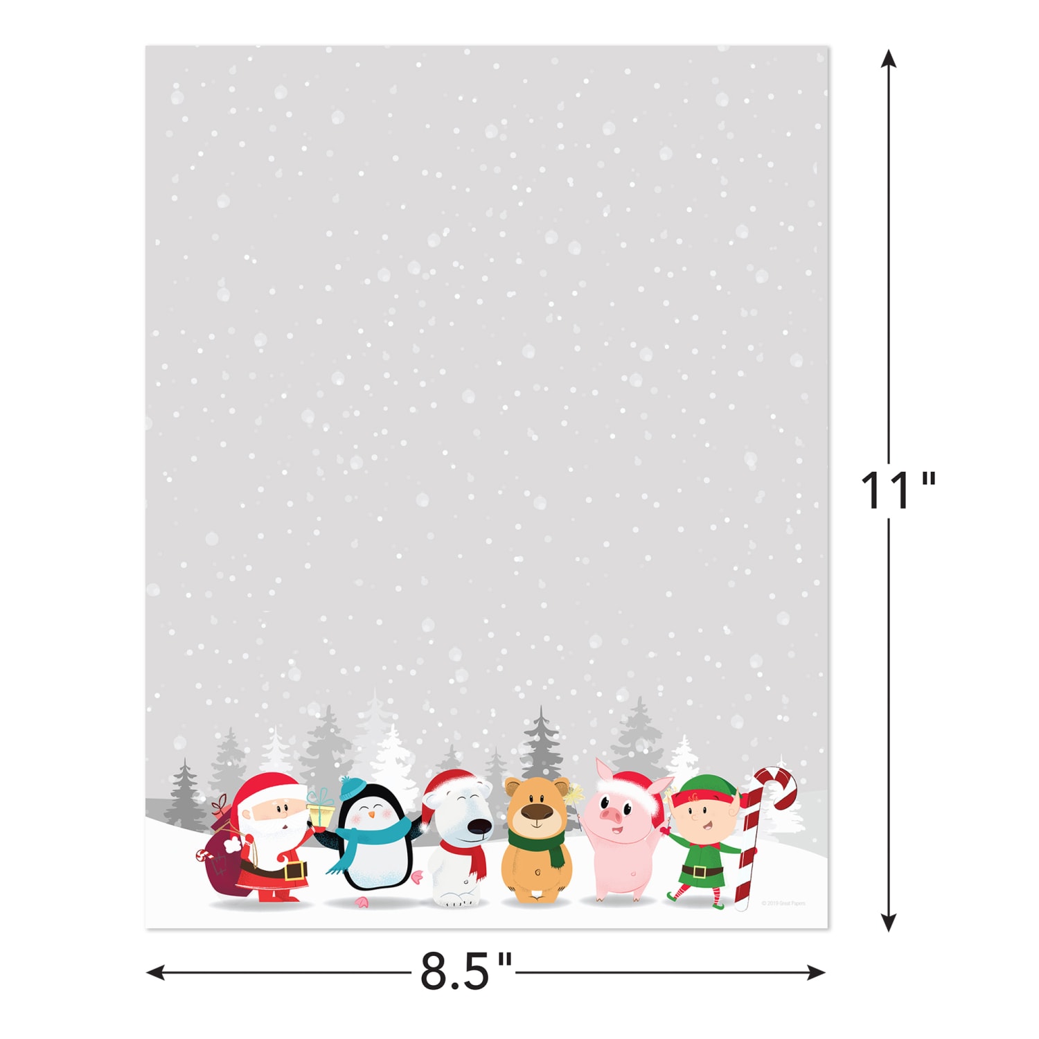 Great Papers! Holiday-Themed Letterhead Paper Stationery, 8-1/2in x 11in, Winter Friends, Pack Of 80 Sheets - Image 3
