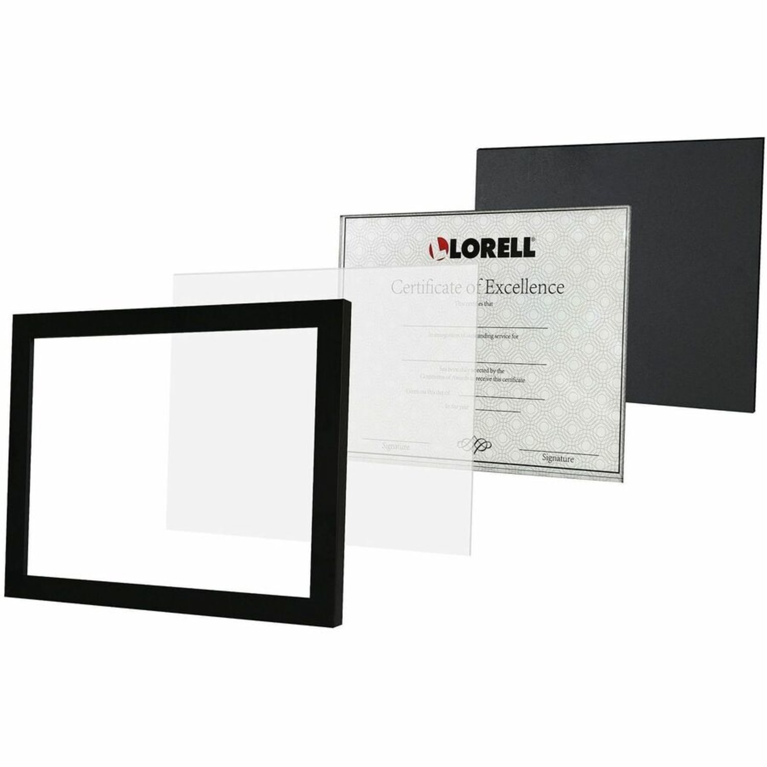 Lorell Certificate Frame, 8.50in x 11in Frame Size, Desktop, Wall Mountable, Vertical, Horizontal, Black, 49418 - Image 3