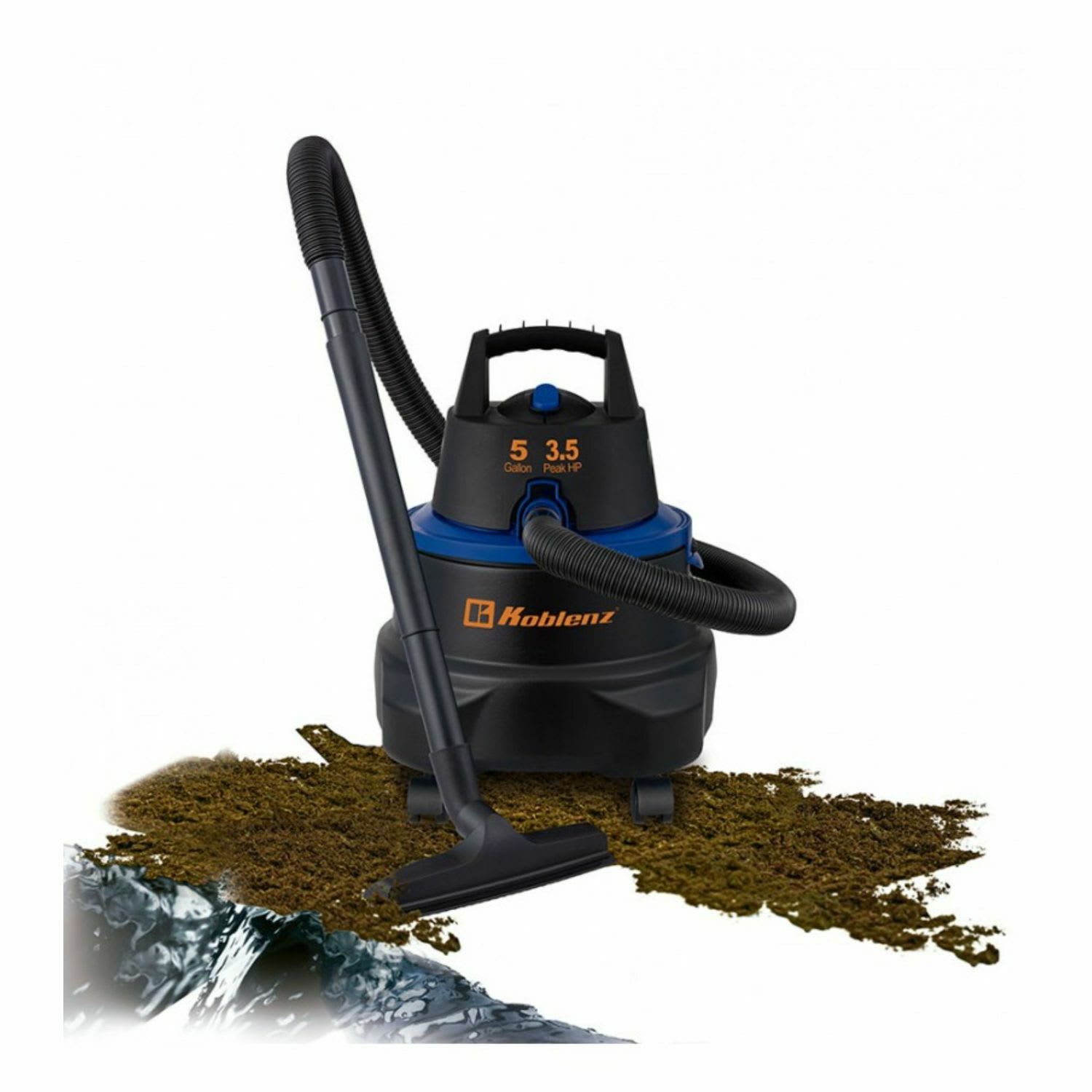 Koblenz 5-Gallon Corded Wet/Dry Vacuum, Black/Blue - Image 6