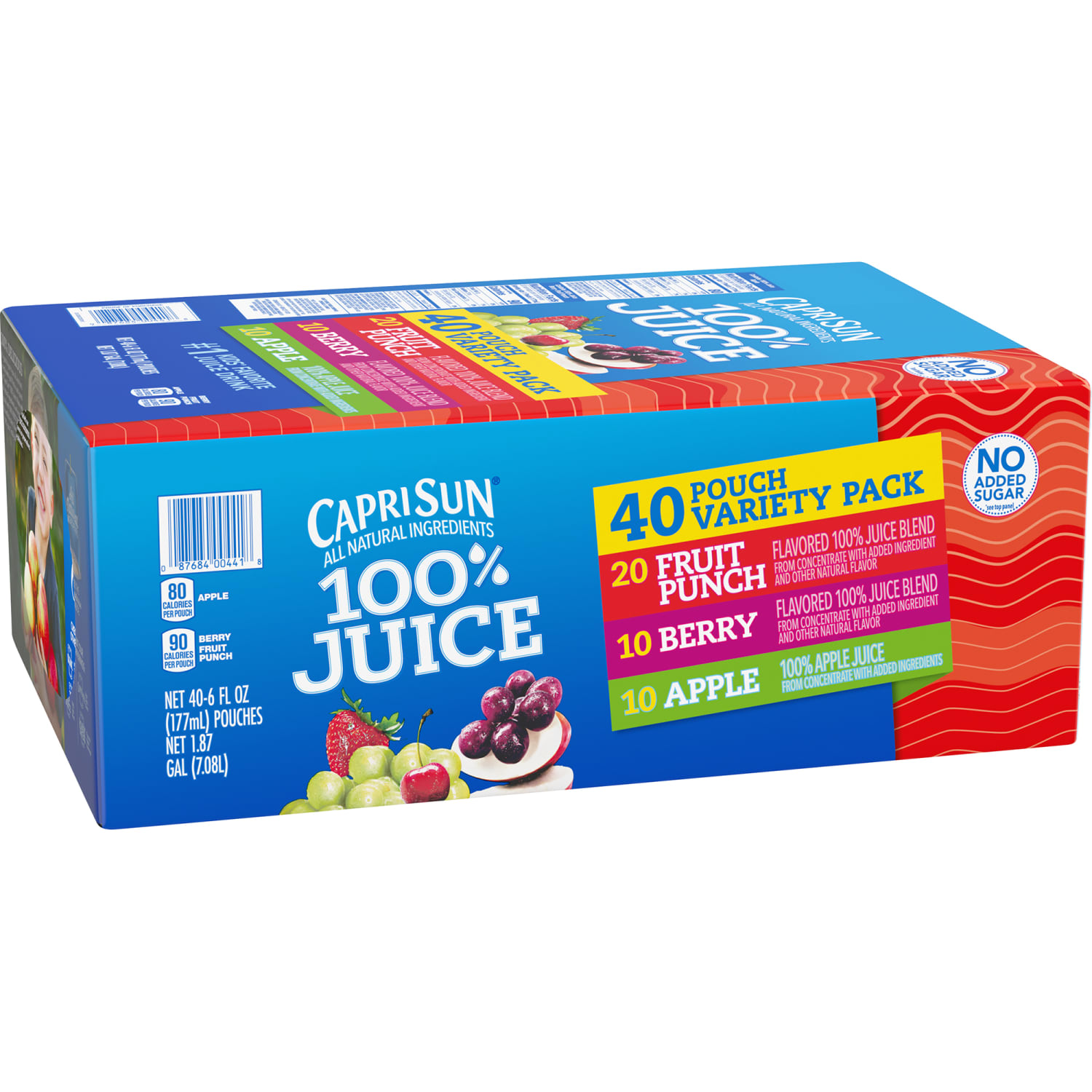 Capri Sun 100% Juice Variety Pack, Pack Of 40 Pouches