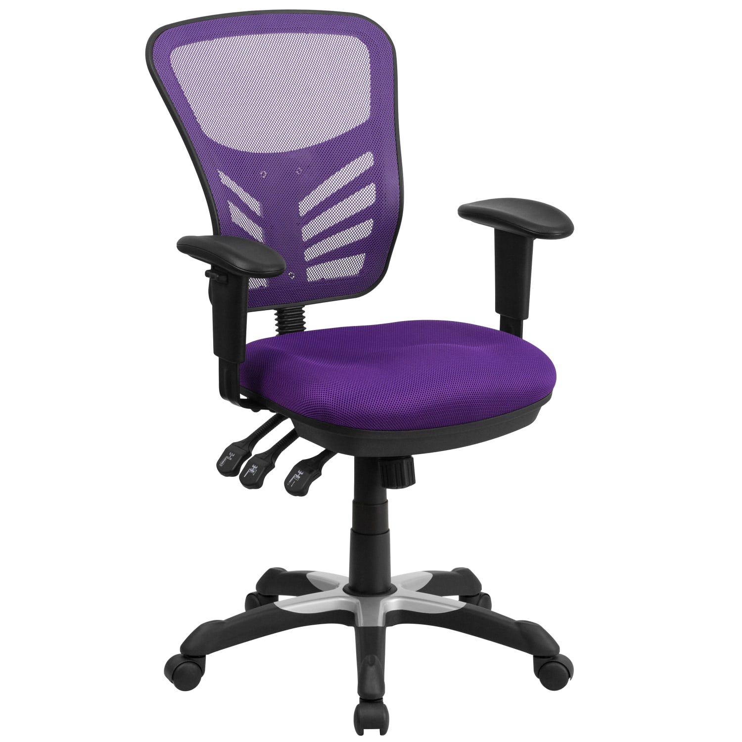 Flash Furniture Ergonomic Mesh Mid-Back Swivel Task Chair, Purple/Black