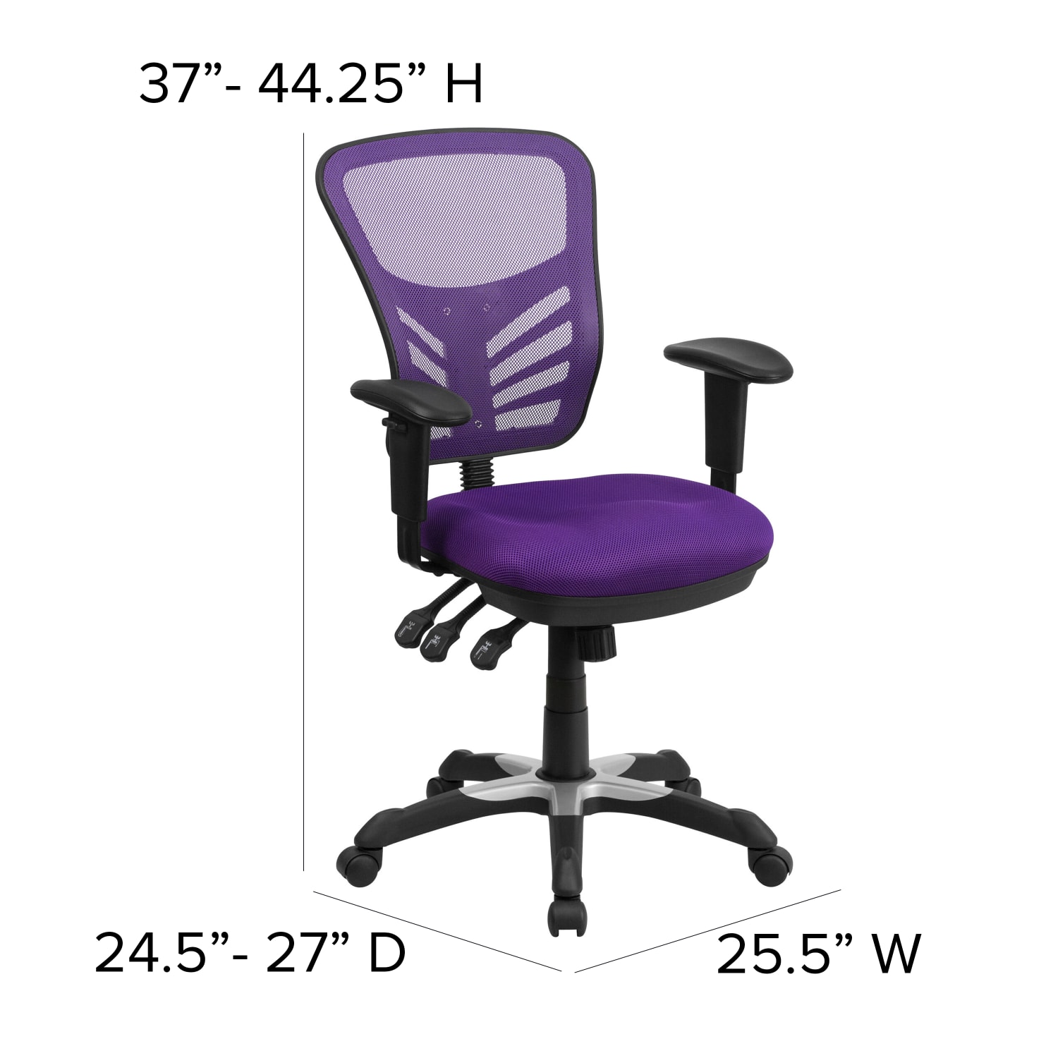 Flash Furniture Ergonomic Mesh Mid Back Swivel Task Chair PurpleBlack PopularChairscom