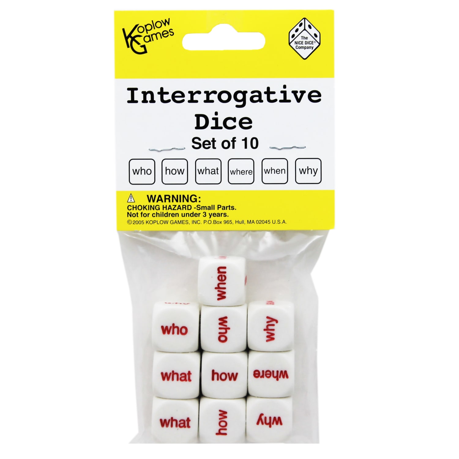 Koplow Games Interrogative Dice, Grades 3 To 10, Set Of 10 Dice, Pack Of 3 Sets - Image 3