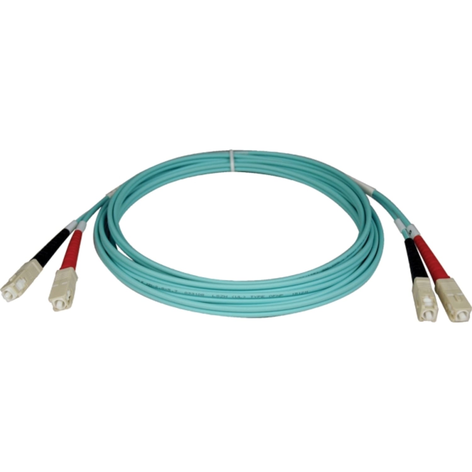 Eaton Tripp Lite Series 10Gb Duplex Multimode 50/125 OM3 LSZH Fiber Patch Cable (SC/SC) - Aqua, 3M (10 ft.) - Patch cable - SC multi-mode (M) to SC multi-mode (M) - 3 m - fiber optic - duplex - 50 / 125 micron - OM3 - aqua blue - Image 3