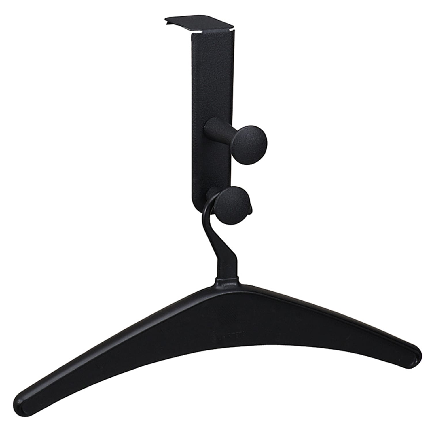 Quartet Double-Post Panel Garment Hook, 2 Hooks, 6 7/8in, Black - Image 3