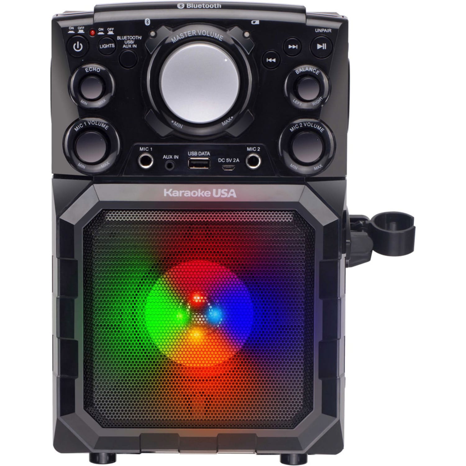 Karaoke USA GQ410 Portable MP3 Karaoke Player With Bluetooth, 14-1/4inH x 9inW x 9-1/4inD - Image 3