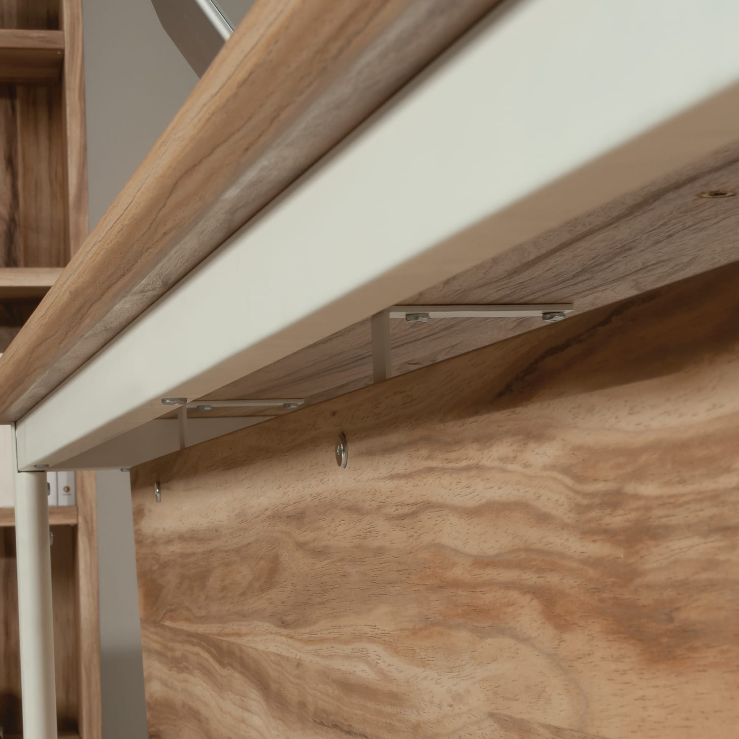 Sauder Bergen Circle Modesty Panel For 72in Desks, 12-7/8inH x 65-1/8inW x 4-1/4inD, Kiln Acacia - Image 6