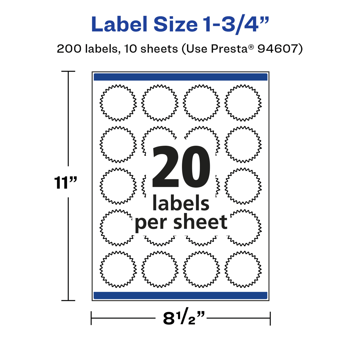 Avery Glossy Permanent Labels With Sure Feed, 94607-WGP10, Starburst, 1-3/4in, White, Pack Of 200 - Image 6