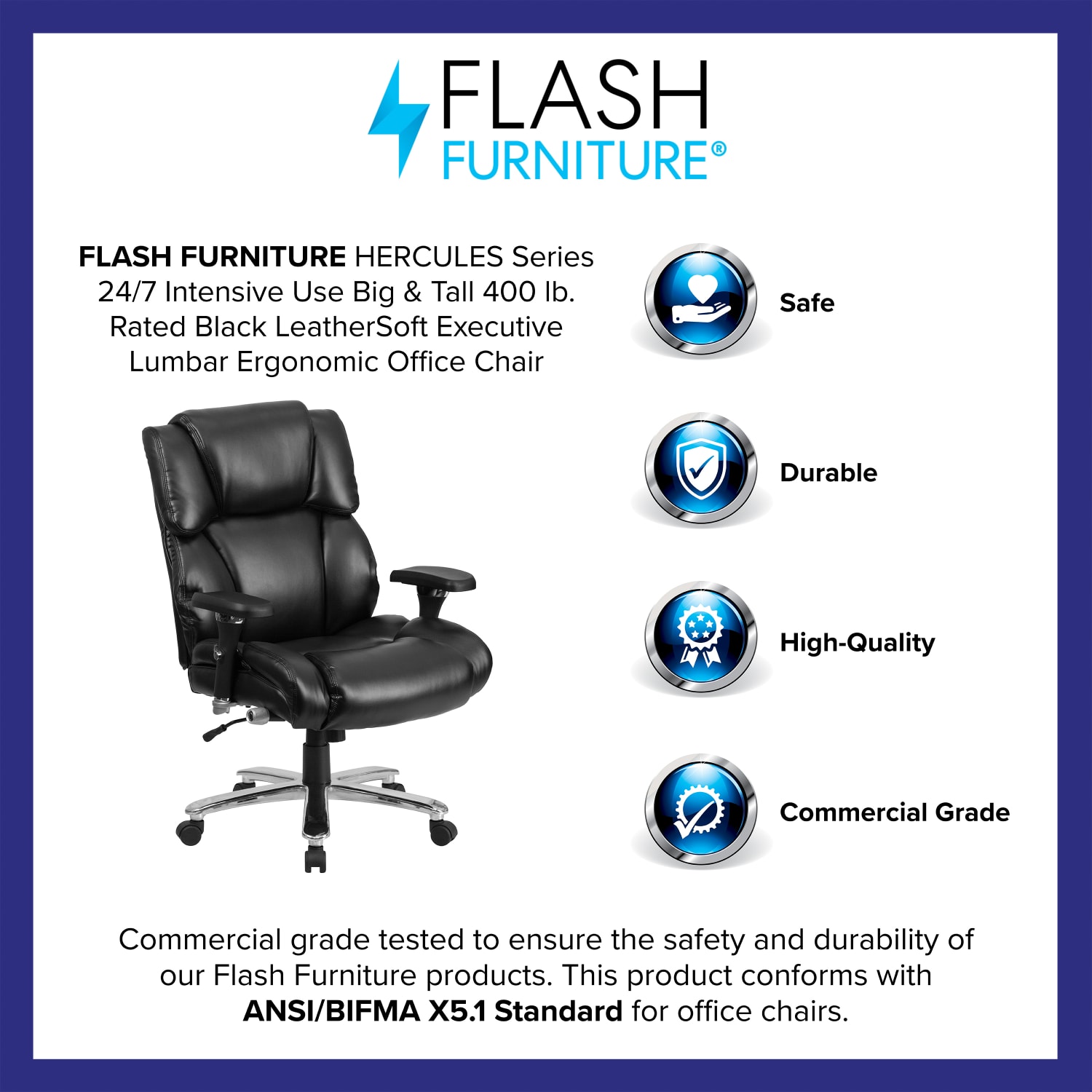 Flash Furniture Hercules 24 7 Intensive Use Big And Tall Office Chair With Lumbar Knob Tufted Headrest And Back BlackGray PopularChairscom