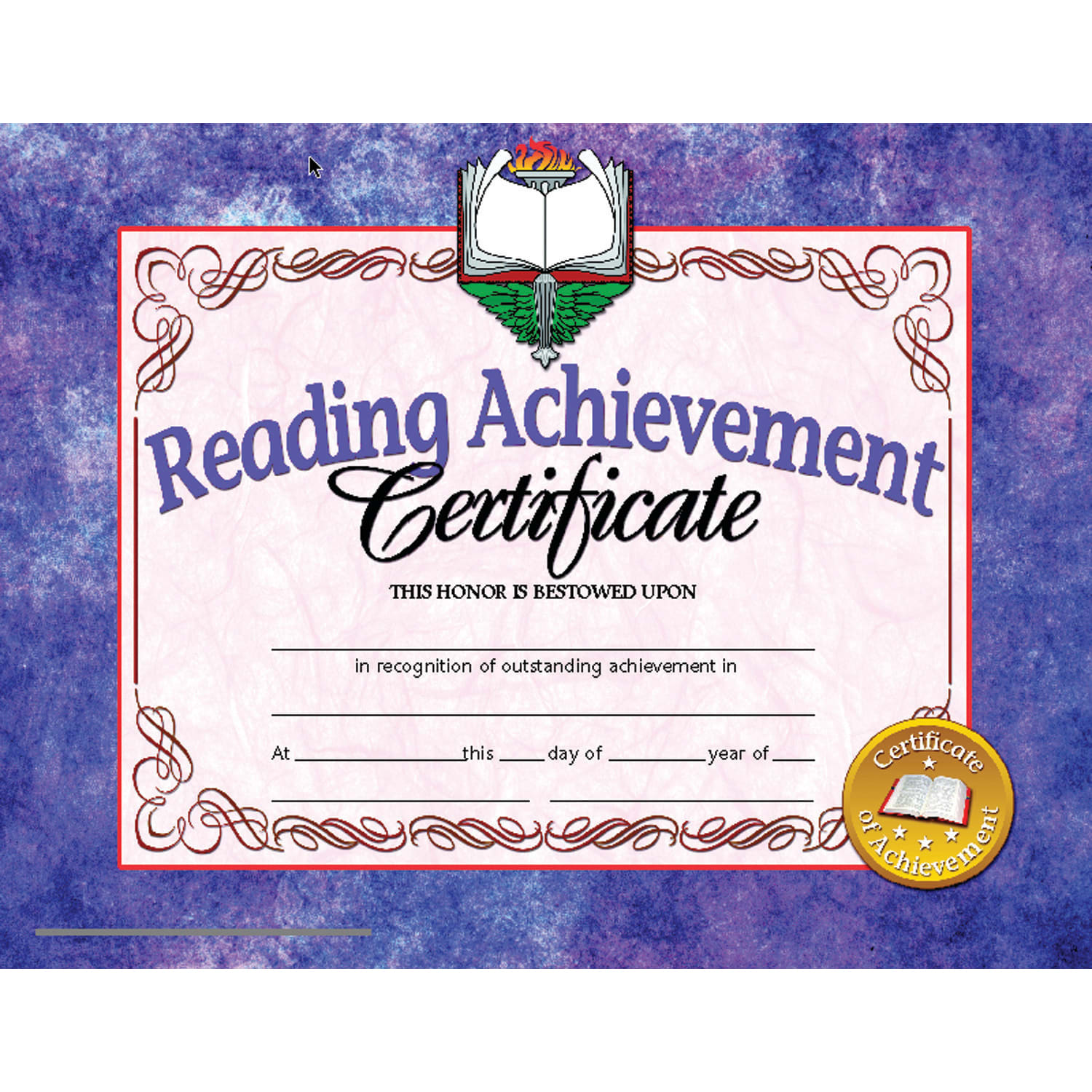 Hayes Certificates, 8-1/2in x 11in, Reading Achievement, 30 Certificates Per Pack, Set Of 3 Packs, HVA6773 - Image 3