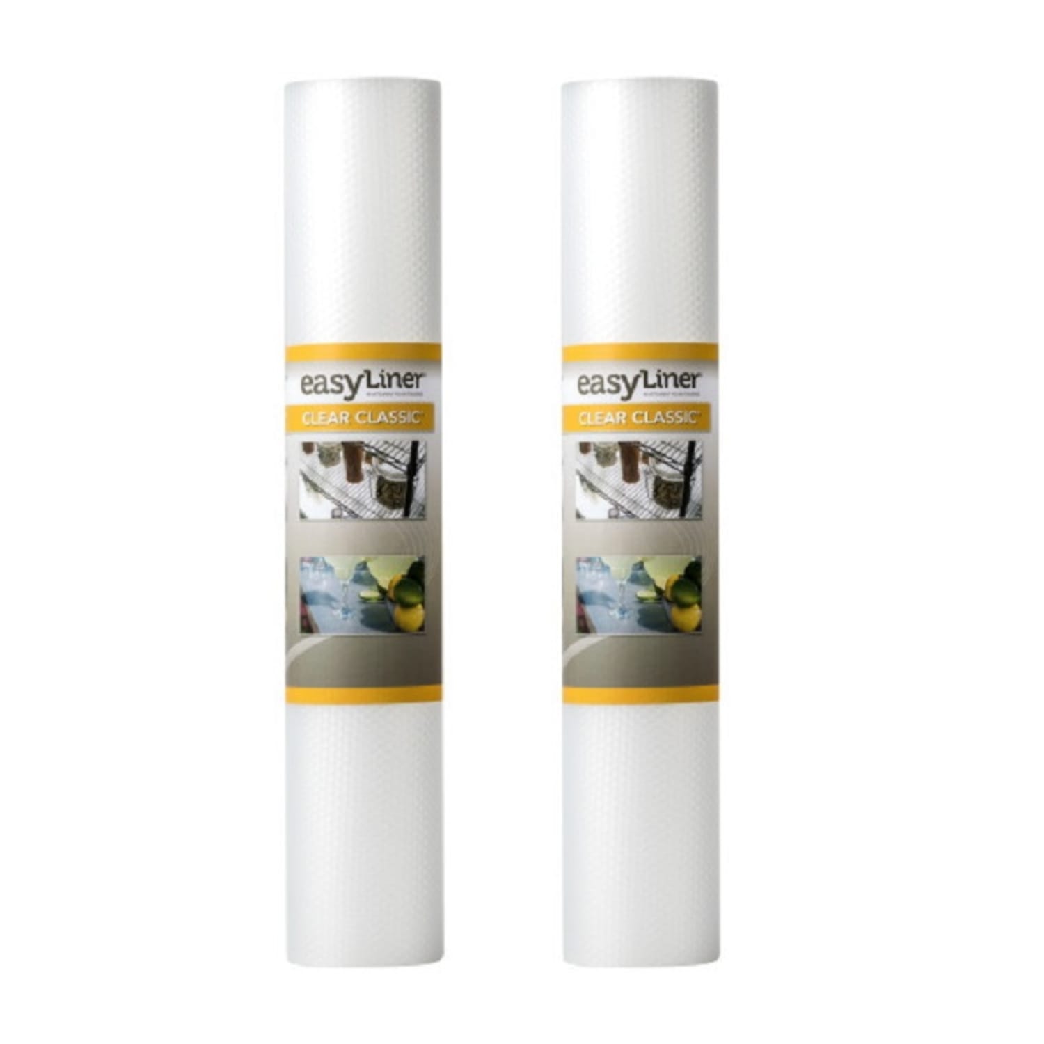 Duck 285778 Clear Classic EasyLiner Shelf And Drawer Liner, 20in x 24ft, Pack Of 2 Rolls