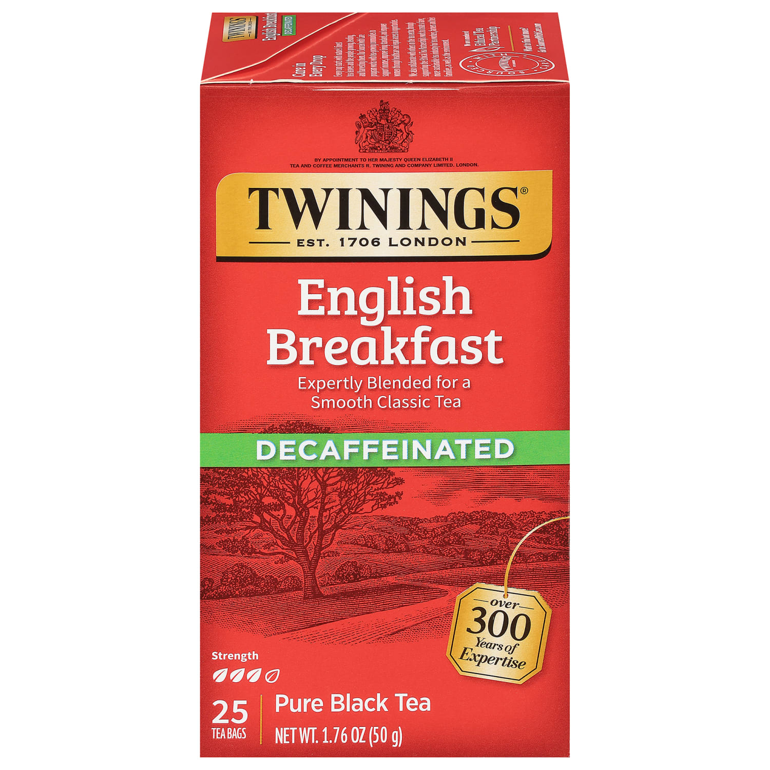 Twinings English Breakfast Decaf Tea Bags, 25/Box
