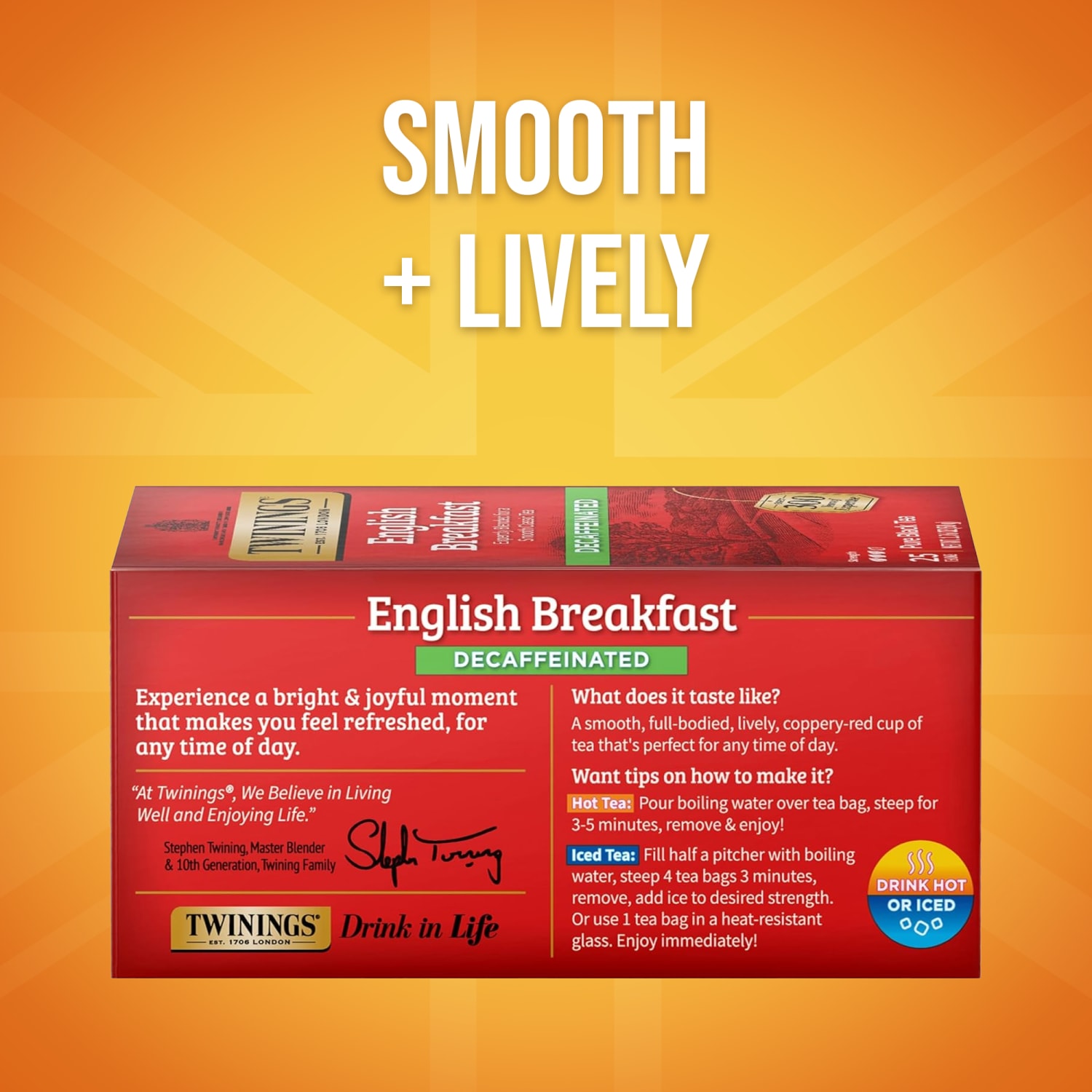 Twinings English Breakfast Decaf Tea Bags, 25/Box - Image 3