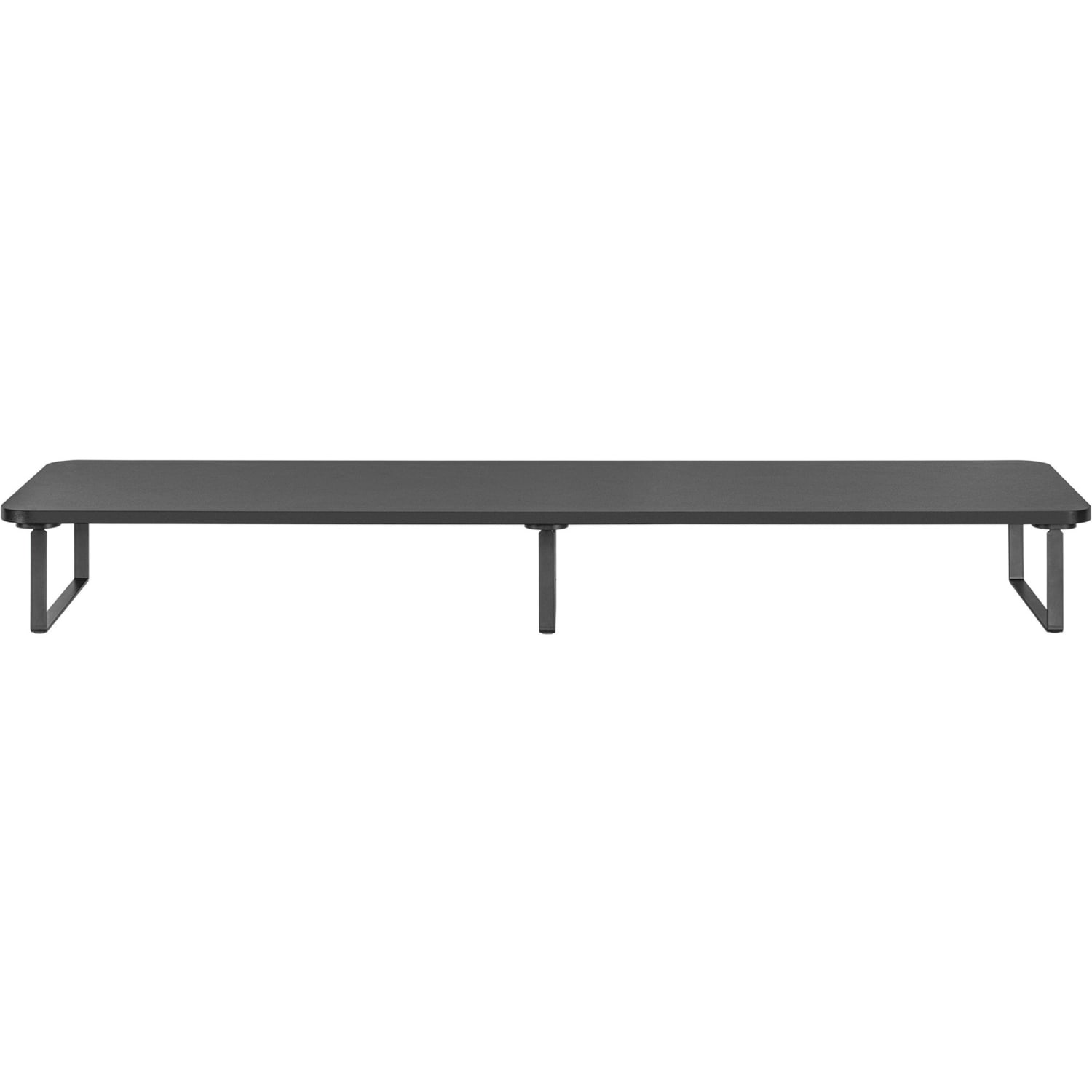 Lorell Quick-Install Monitor Laptop Riser - 4.80in Height x 39.40in Width x 10.20in Depth - Powder Coated - Steel, Particleboard, Silicone - Black - Image 3
