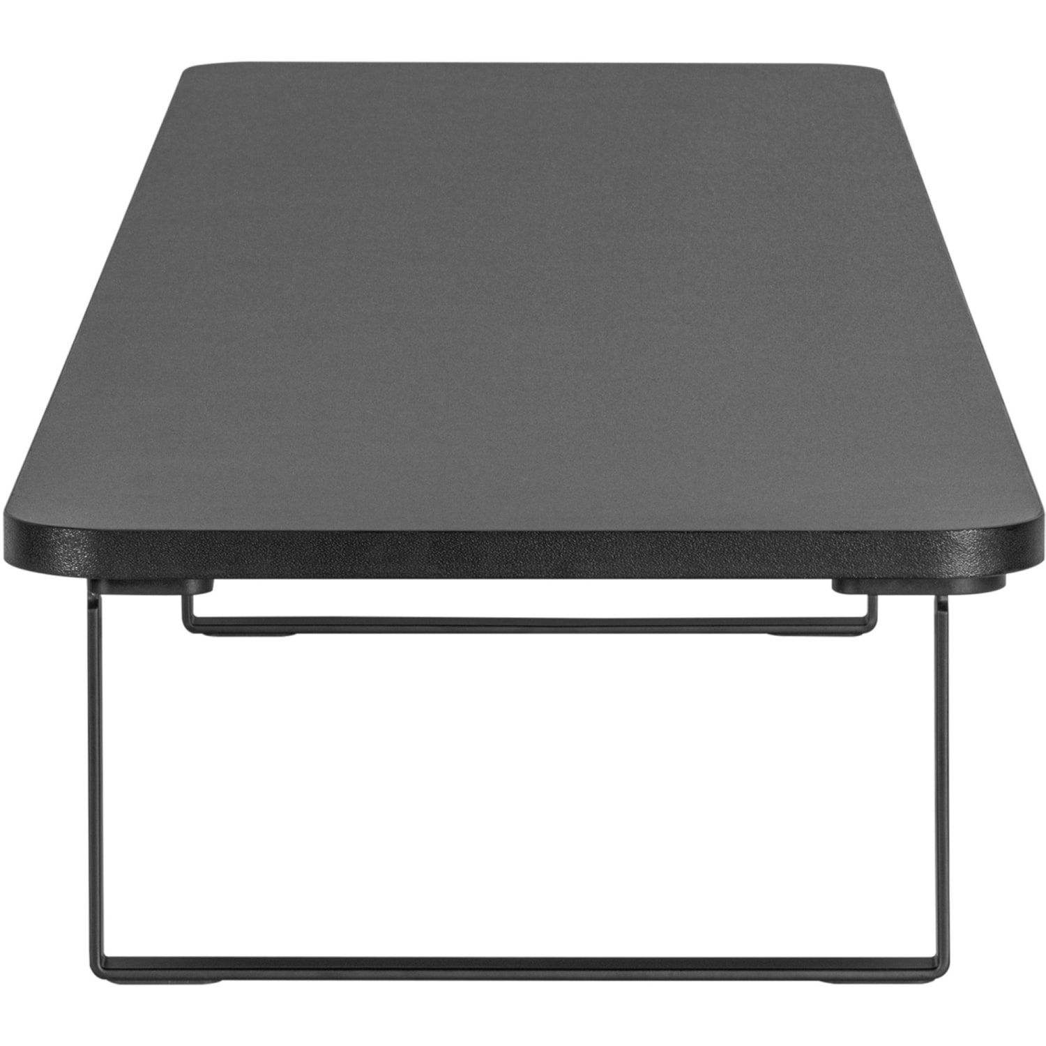 Lorell Quick-Install Monitor Laptop Riser - 4.80in Height x 39.40in Width x 10.20in Depth - Powder Coated - Steel, Particleboard, Silicone - Black - Image 4