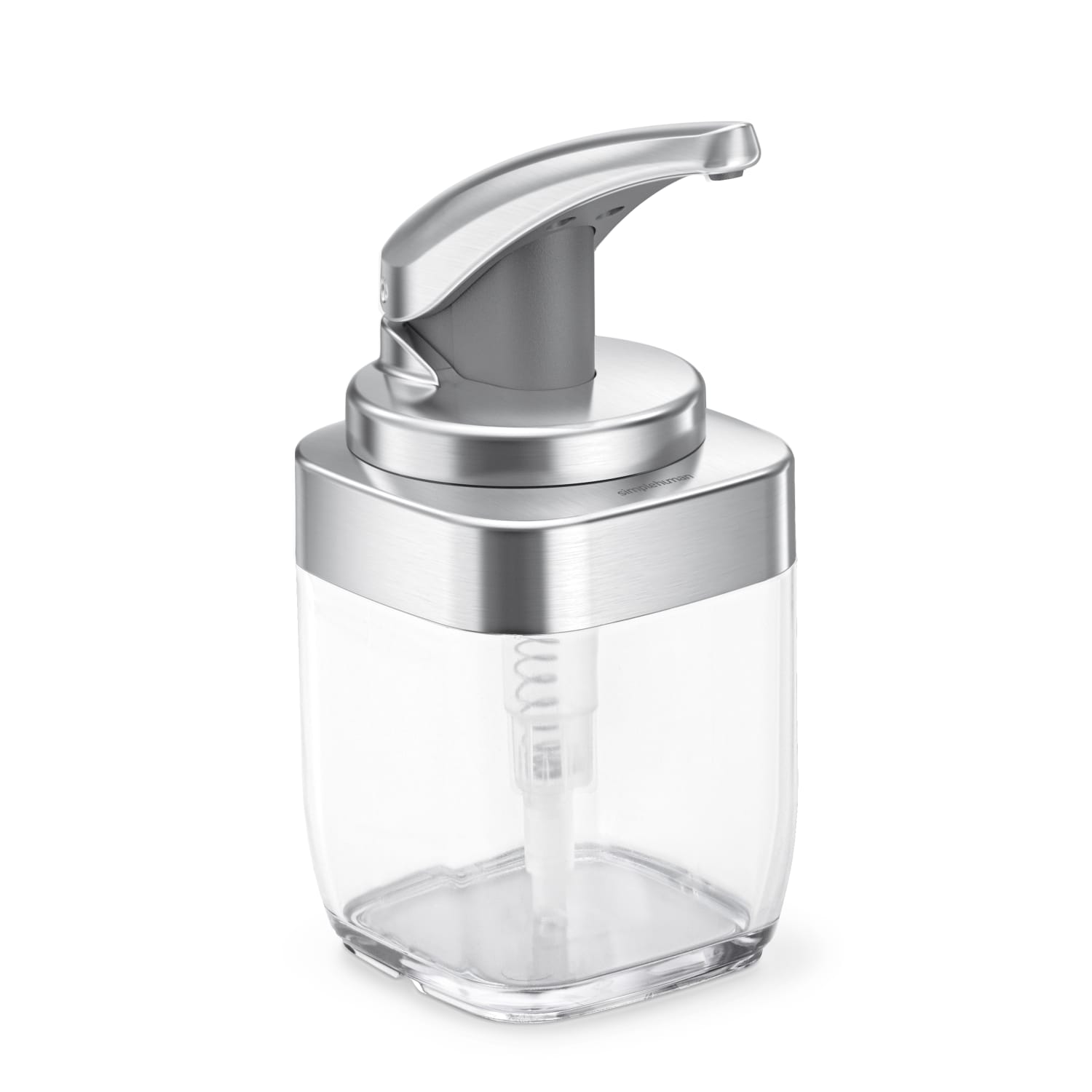 simplehuman Square Push Soap Pump With Sponge Caddy, 7inH x 3-3/8inW x 4-1/8inD, Brushed Nickel - Image 5