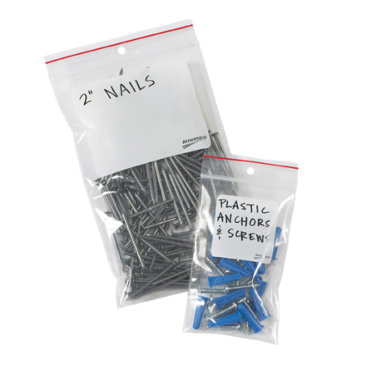 Minigrip 4 Mil White Block Reclosable Poly Bags w/ Hang Holes, 3in x 4in, Clear, Case Of 1000 - Image 4
