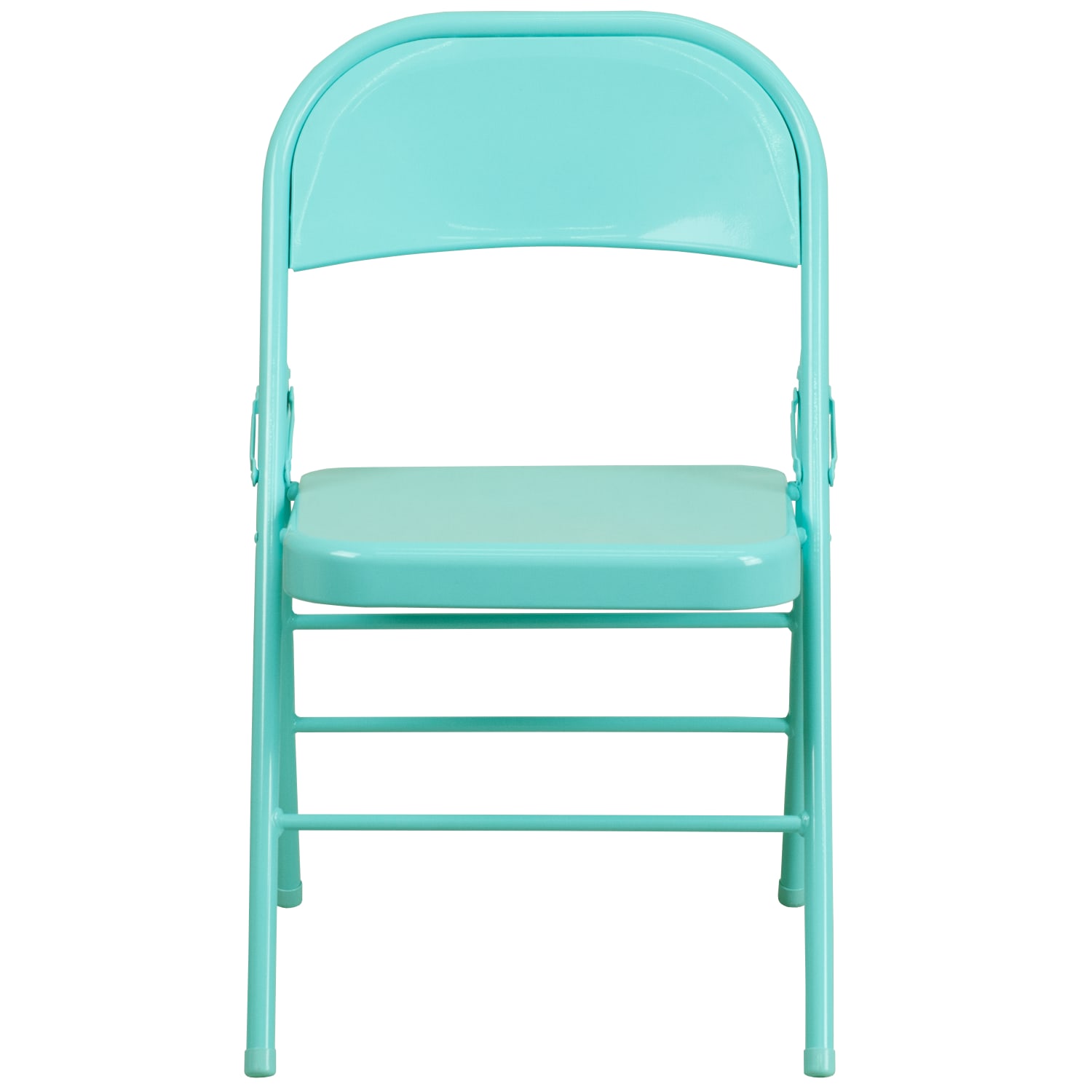Flash Furniture HERCULES COLORBURST Series TripleBraced DoubleHinged Metal Folding Chairs Tantalizing Teal Pack Of 2 Chairs PopularChairscom Flash Furniture HERCULES COLORBURST Series Triple Braced Double Hinged Metal Folding Chairs Tantalizing Teal Pack Of 2 Chairs PopularChairscom