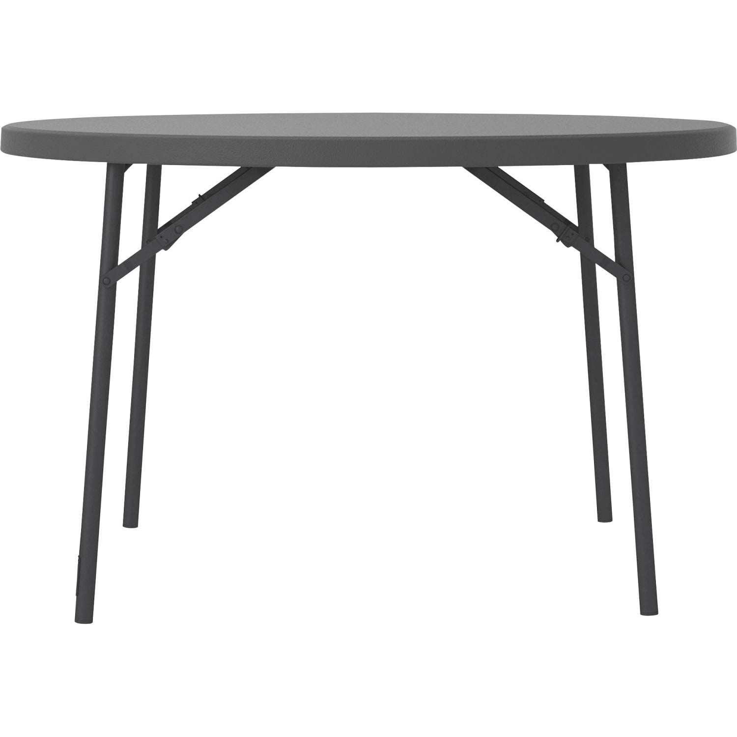 Dorel Zown Commercial Round Blow Mold Fold Table - Round Top - 4 Legs - 750 lb Capacity - 48in Table Top Diameter - 60533SGY1E - Image 3