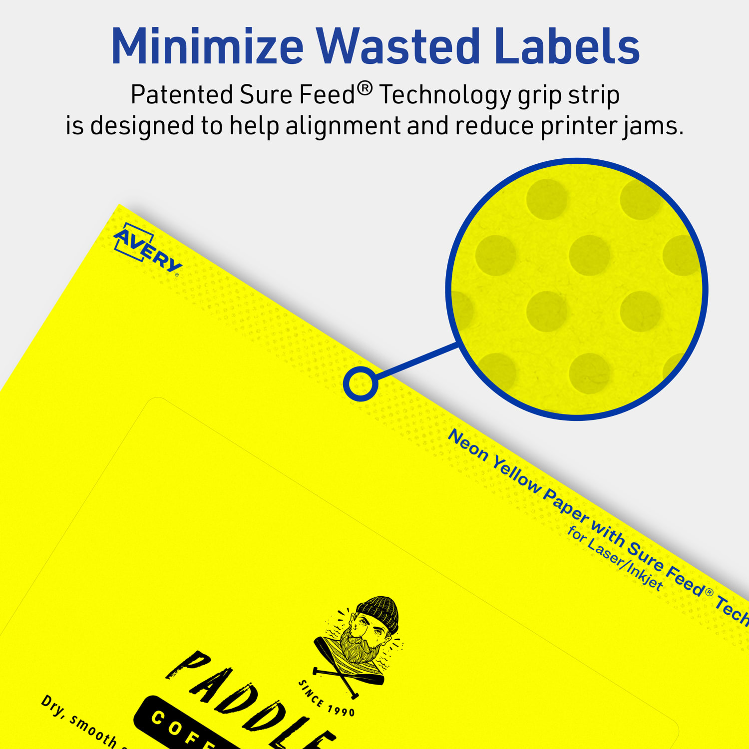 Avery Print-To-The-Edge Labels With Sure Feed Technology, 94278-NYP80, Rectangle, 4in x 6in, Matte Neon Yellow, Pack of 160 - Image 5